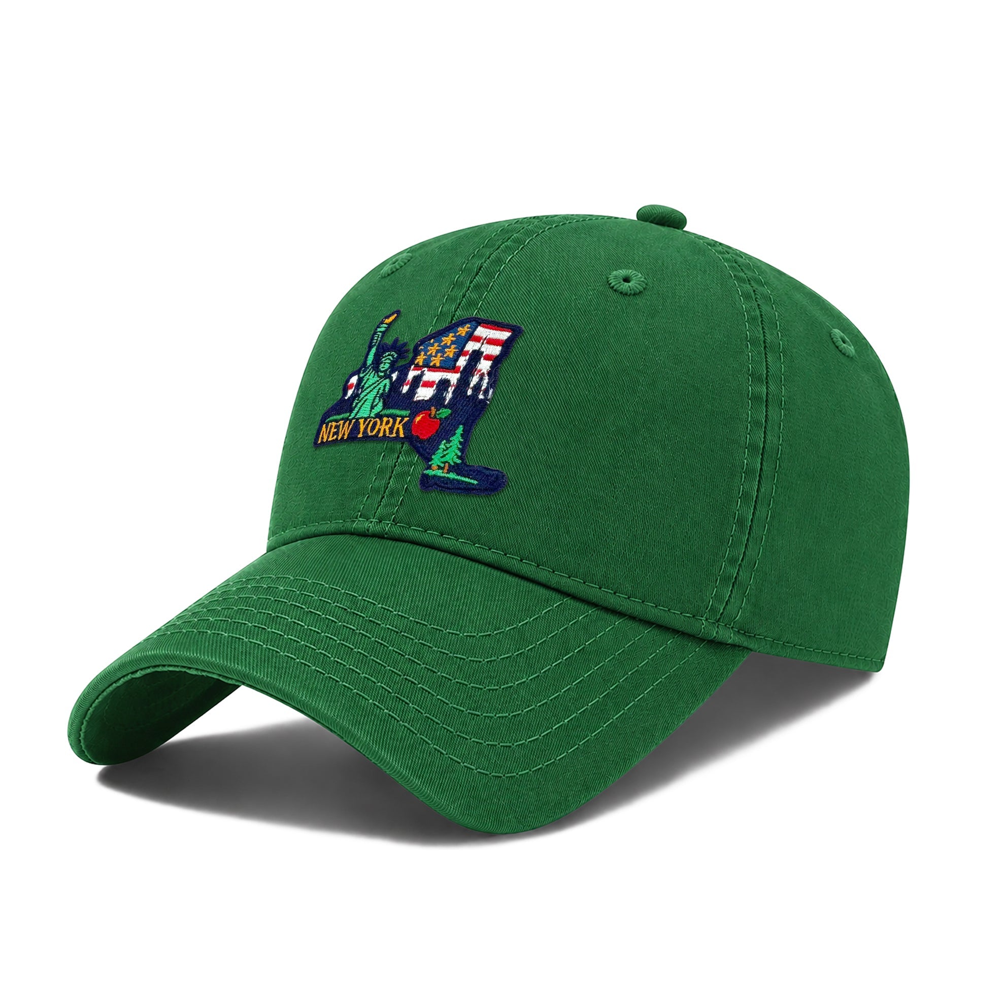 New York Washed Baseball Cap | Vintage Cotton Twill Adjustable Hat | Embroidered New York Travel Souvenir Cap