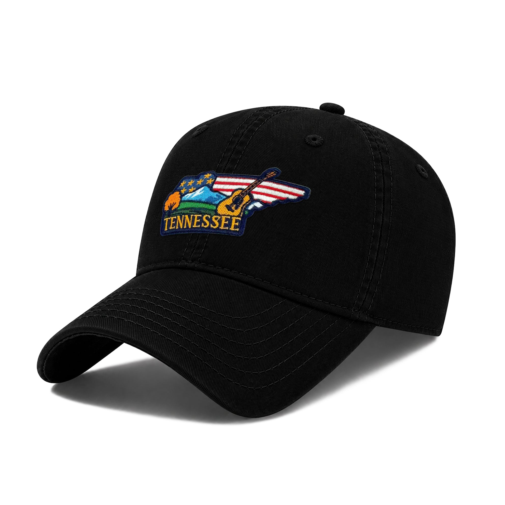Tennessee Tennessee Music Washed Baseball Cap | Vintage Cotton Twill Adjustable Hat | Embroidered Tennessee Travel Souvenir Cap