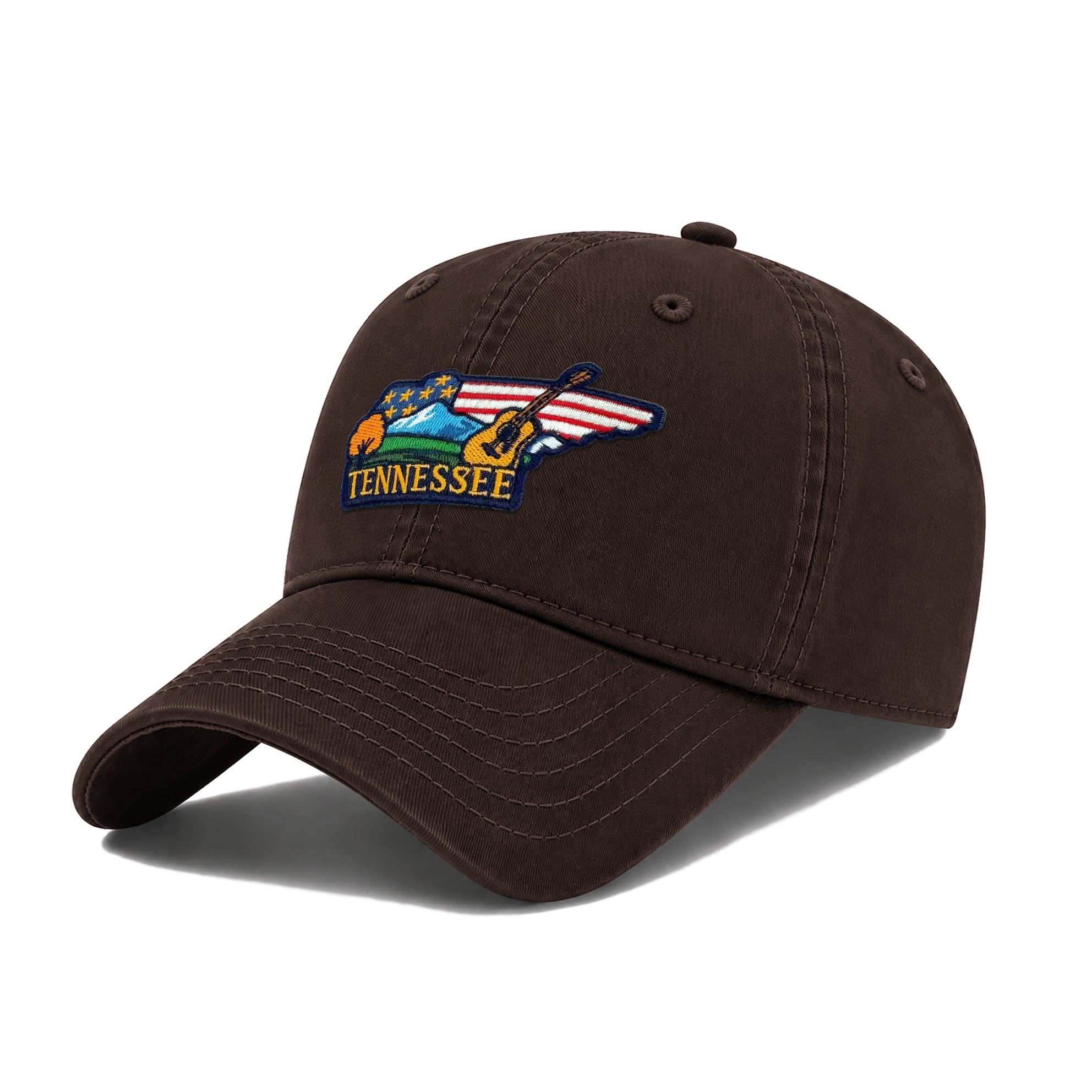 Tennessee Tennessee Music Washed Baseball Cap | Vintage Cotton Twill Adjustable Hat | Embroidered Tennessee Travel Souvenir Cap