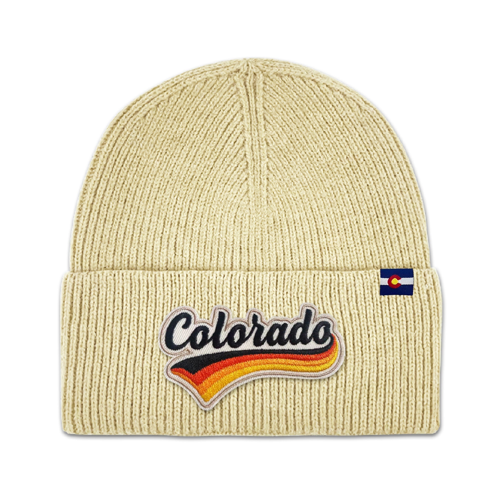 Colorado Retro Script Knit Beanie for Outdoor Adventure Lovers