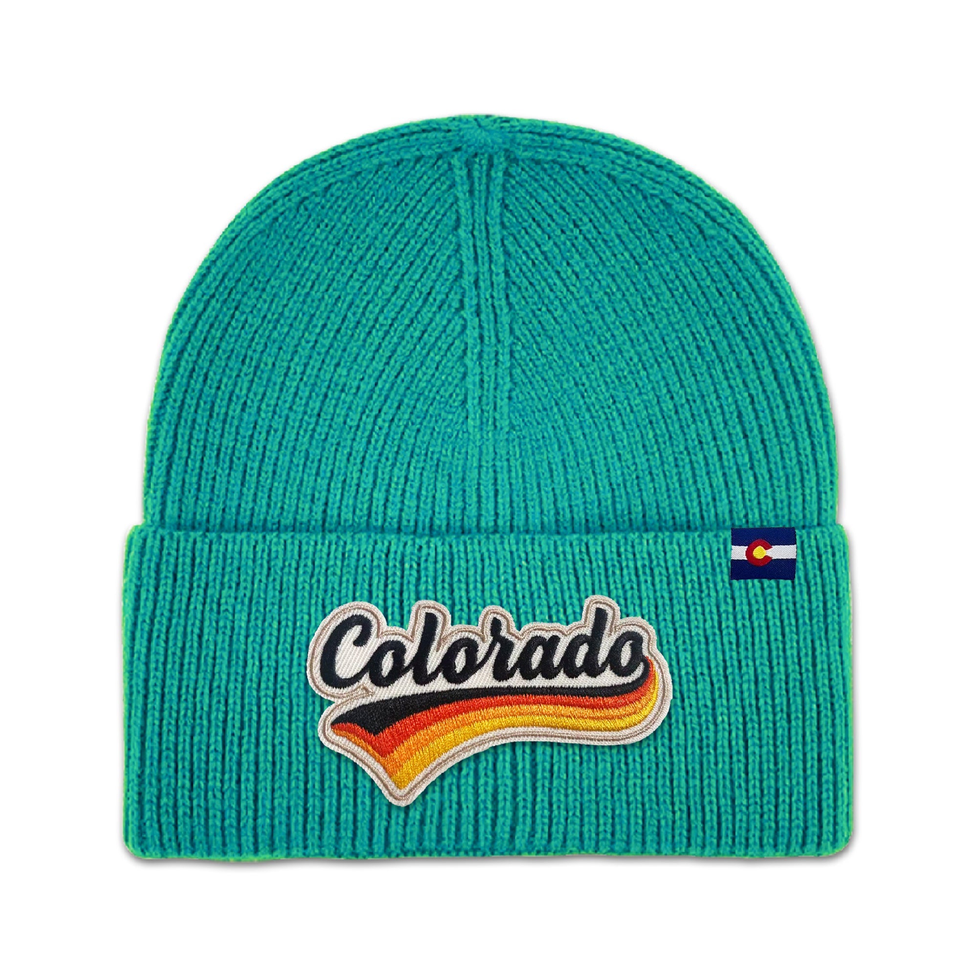 Colorado Retro Script Knit Beanie for Outdoor Adventure Lovers