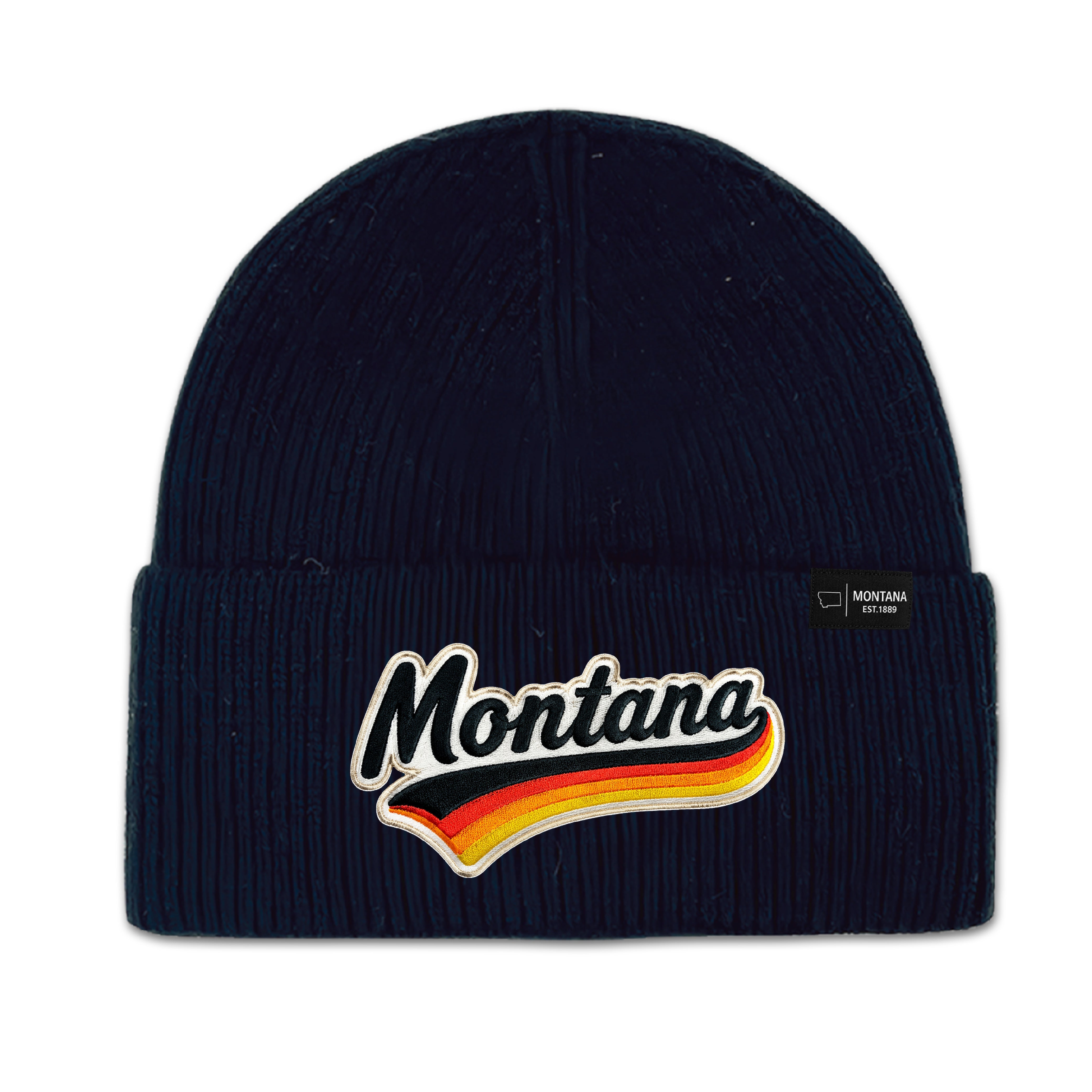 Montana Retro Script Knit Beanie for Outdoor & Travel Gift Shops
