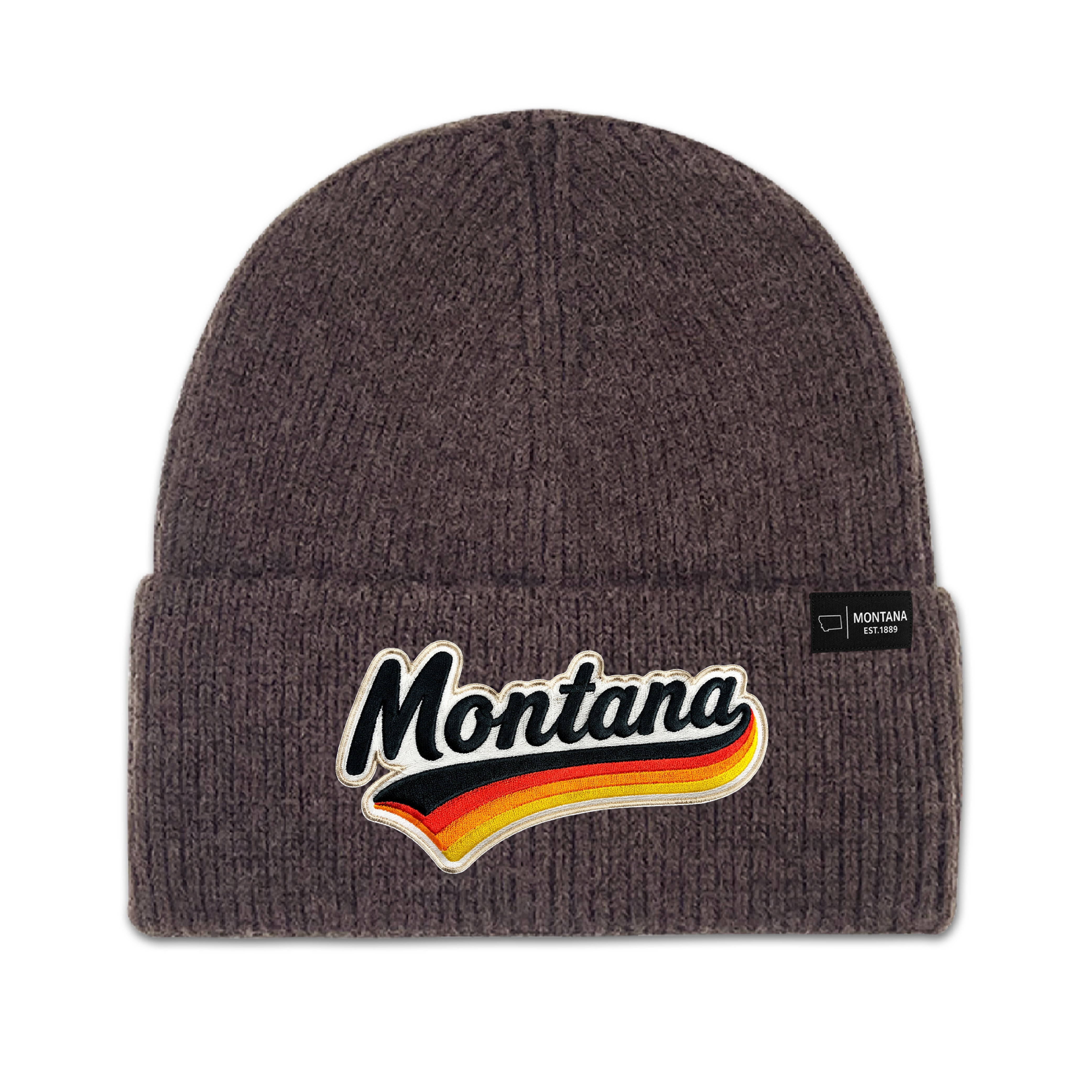 Montana Retro Script Knit Beanie for Outdoor & Travel Gift Shops