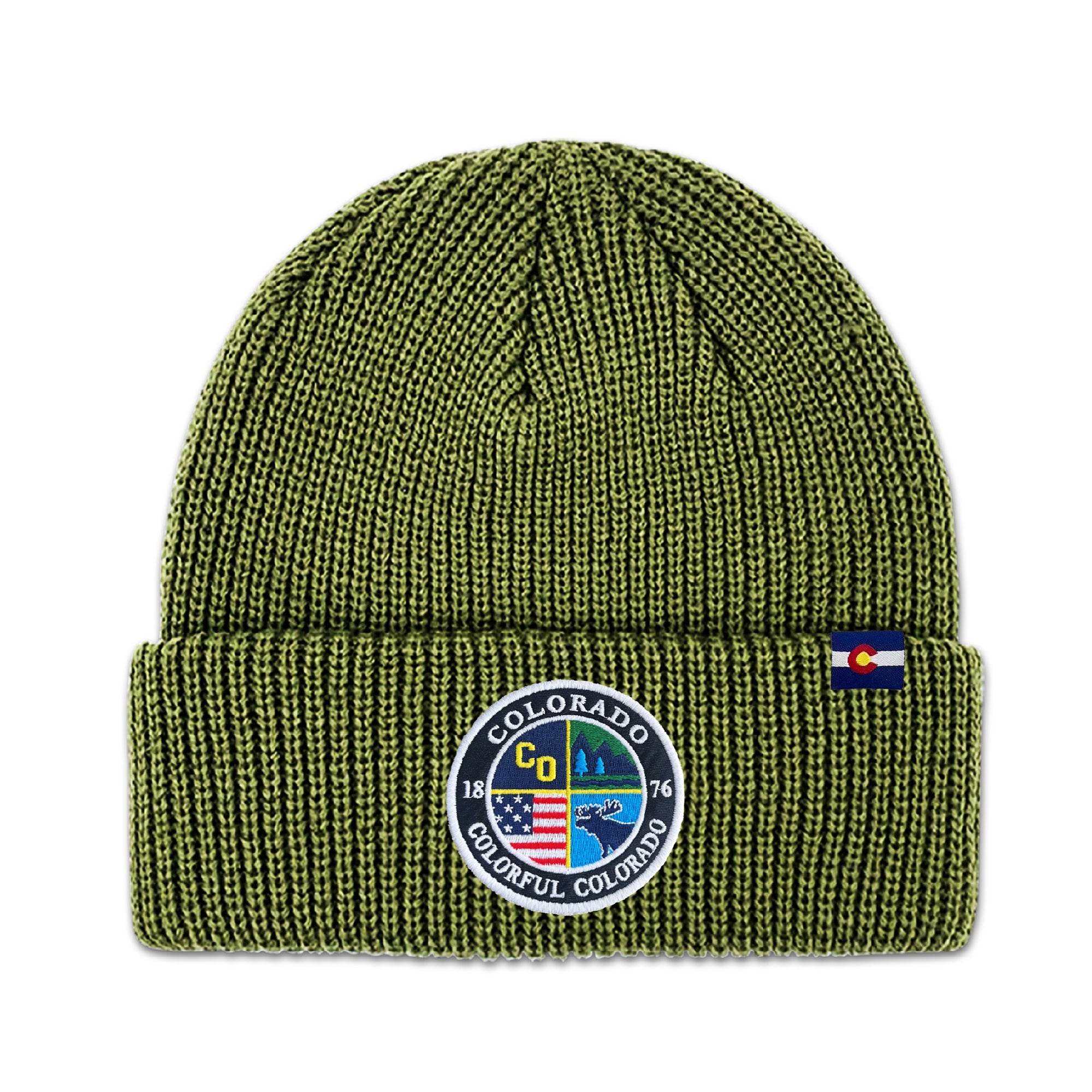 Colorado Colorful Mountain Knit Beanie for Outdoor Adventure Lovers