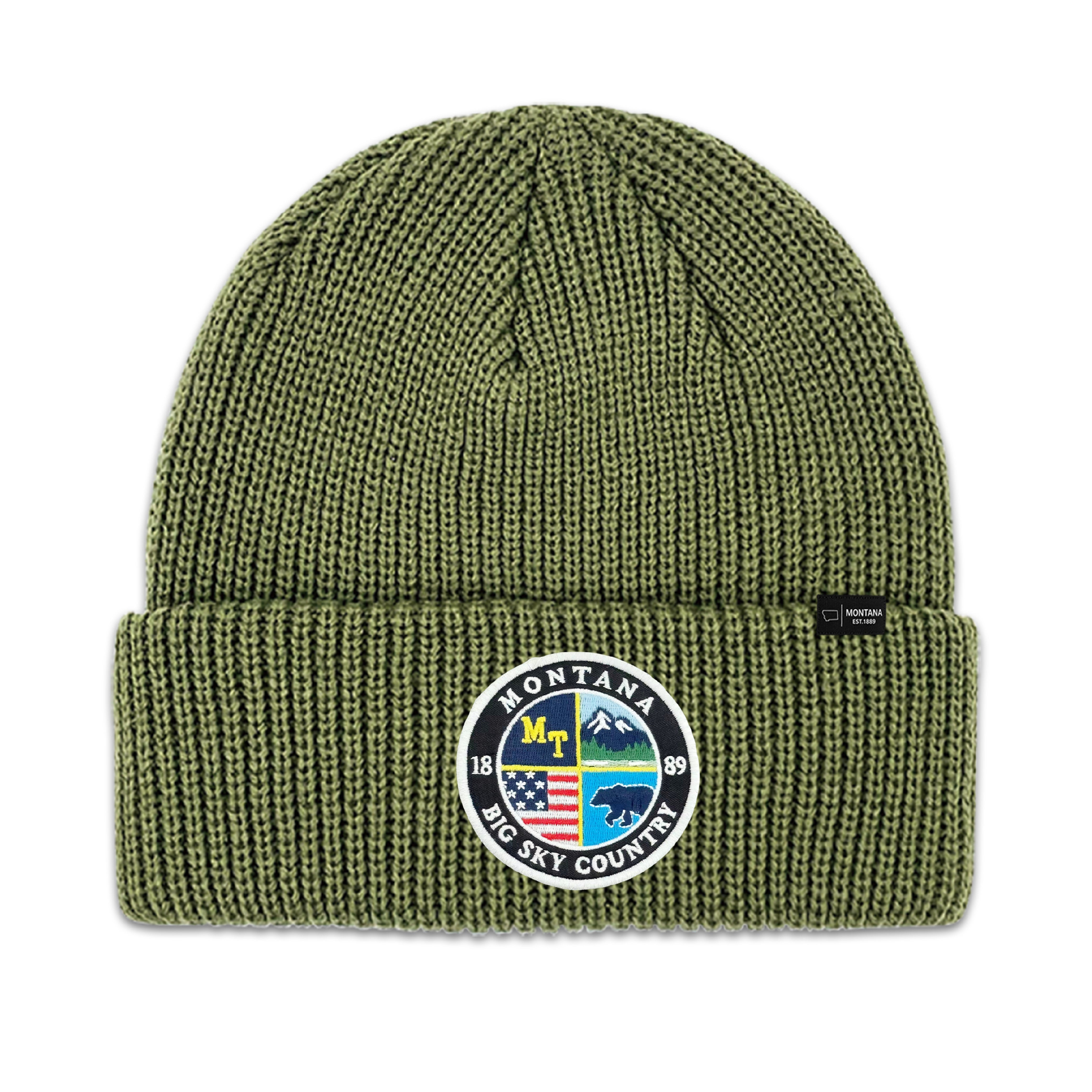 Montana Colorful State Patch Knit Beanie Outdoor Winter Hat for Travel & Adventure