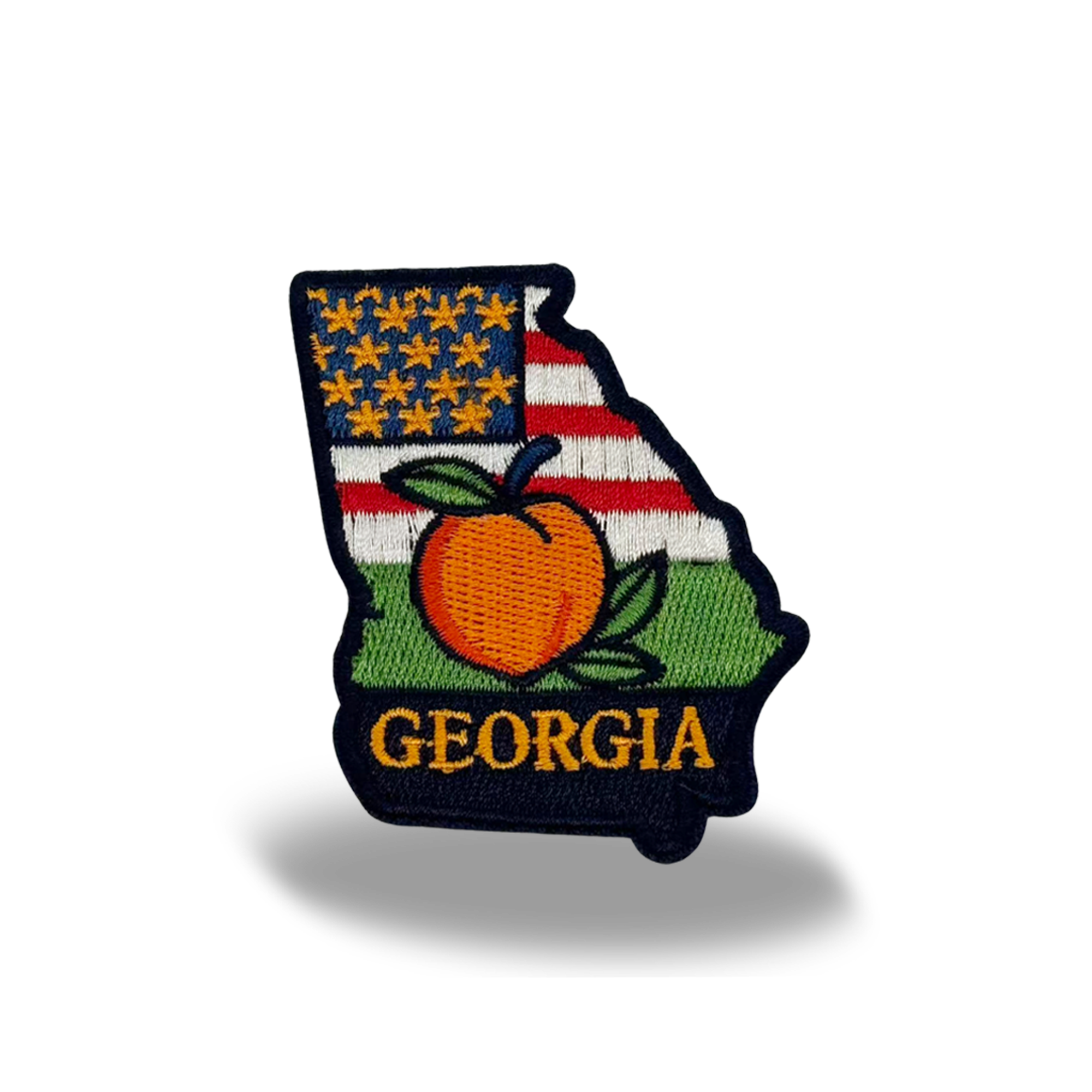 Georgia Peach Embroidered Patch Iron On State Souvenir Badge