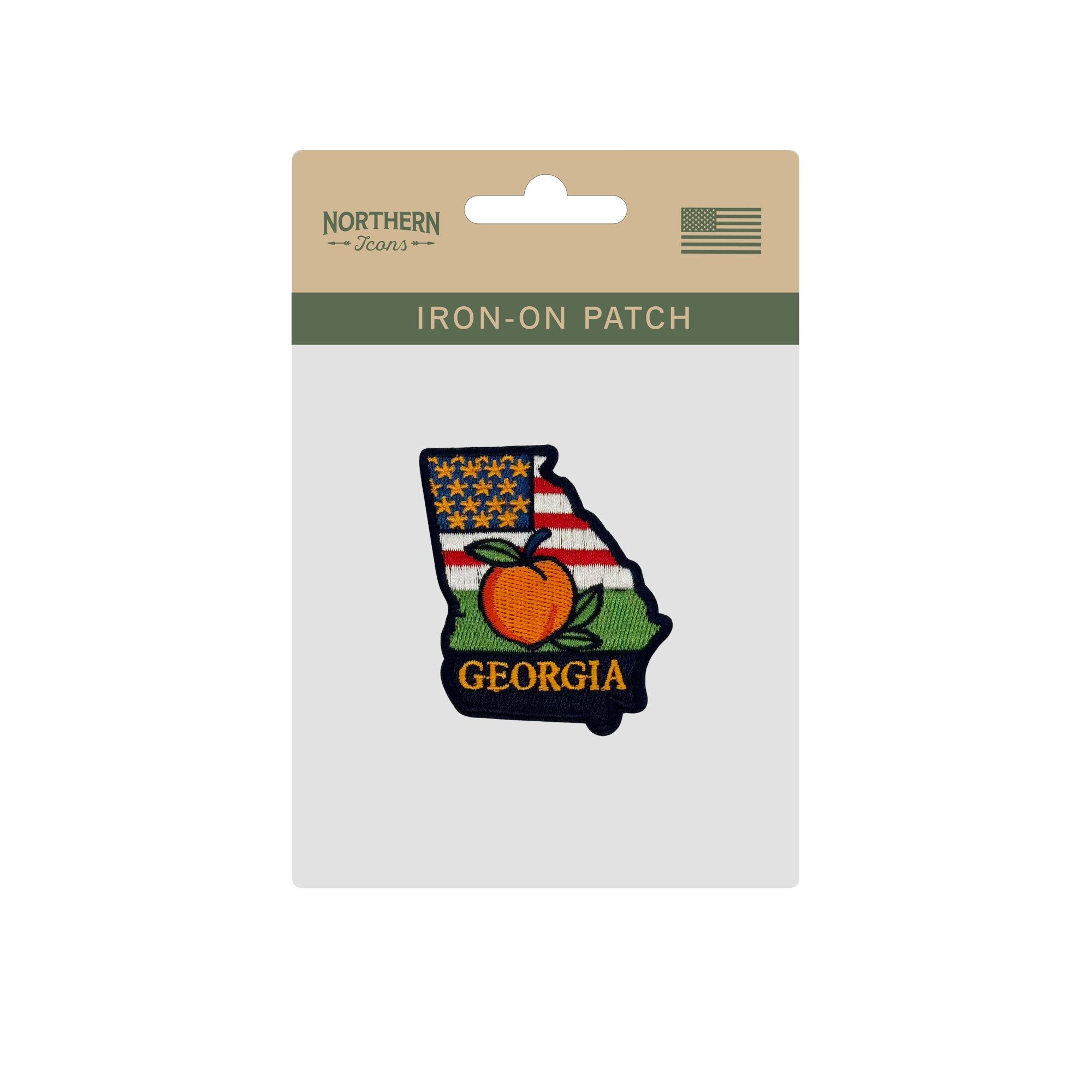 Georgia Peach Embroidered Patch Iron On State Souvenir Badge