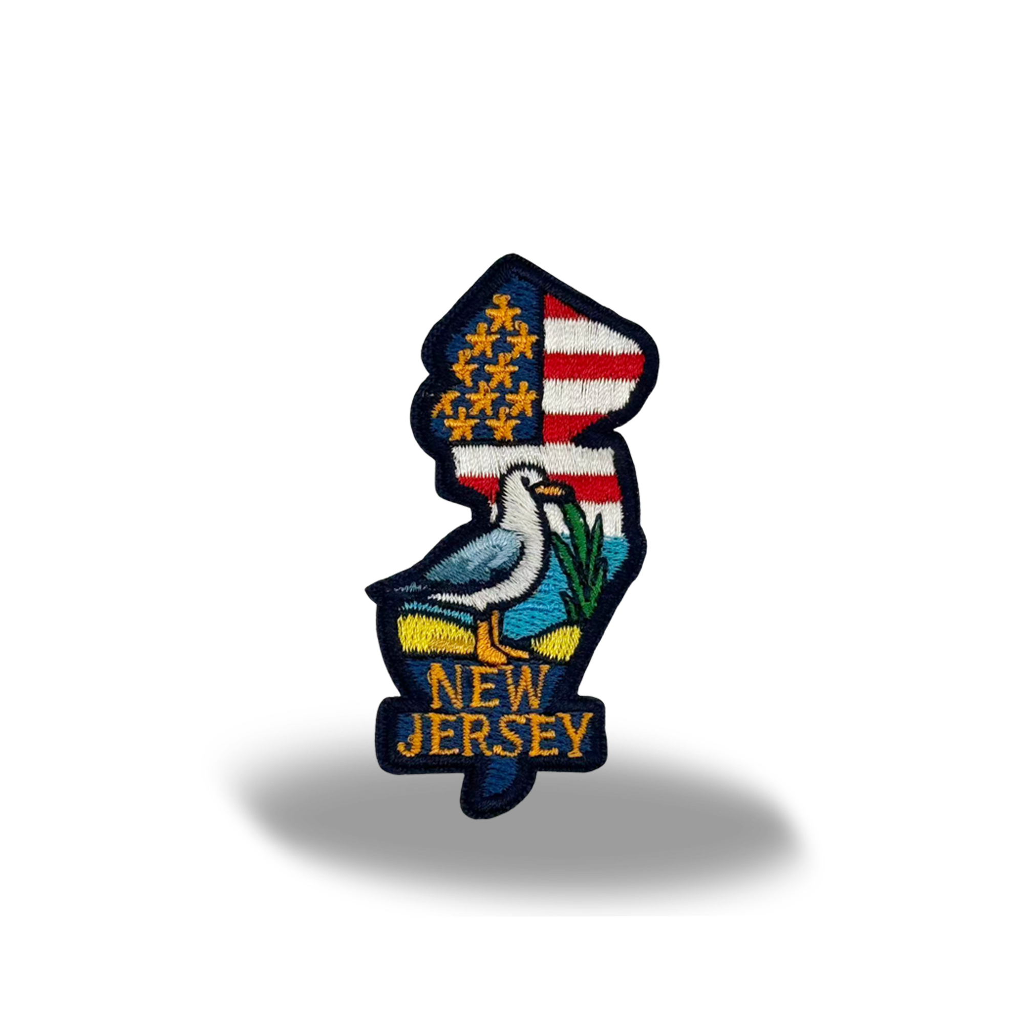 New Jersey Seagull Embroidered Patch Iron On State Souvenir Badge