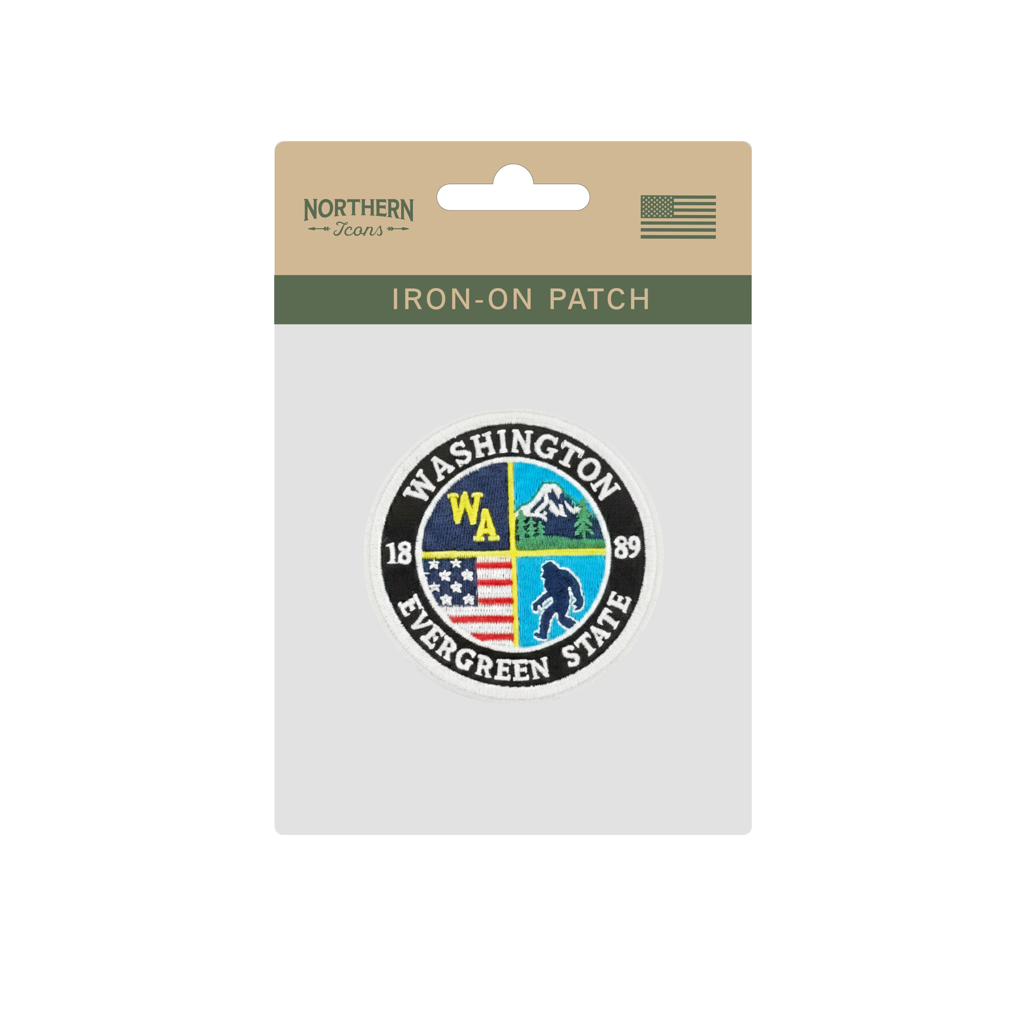 Washington Evergreen State Embroidered Patch Vintage State Badge Travel Souvenir