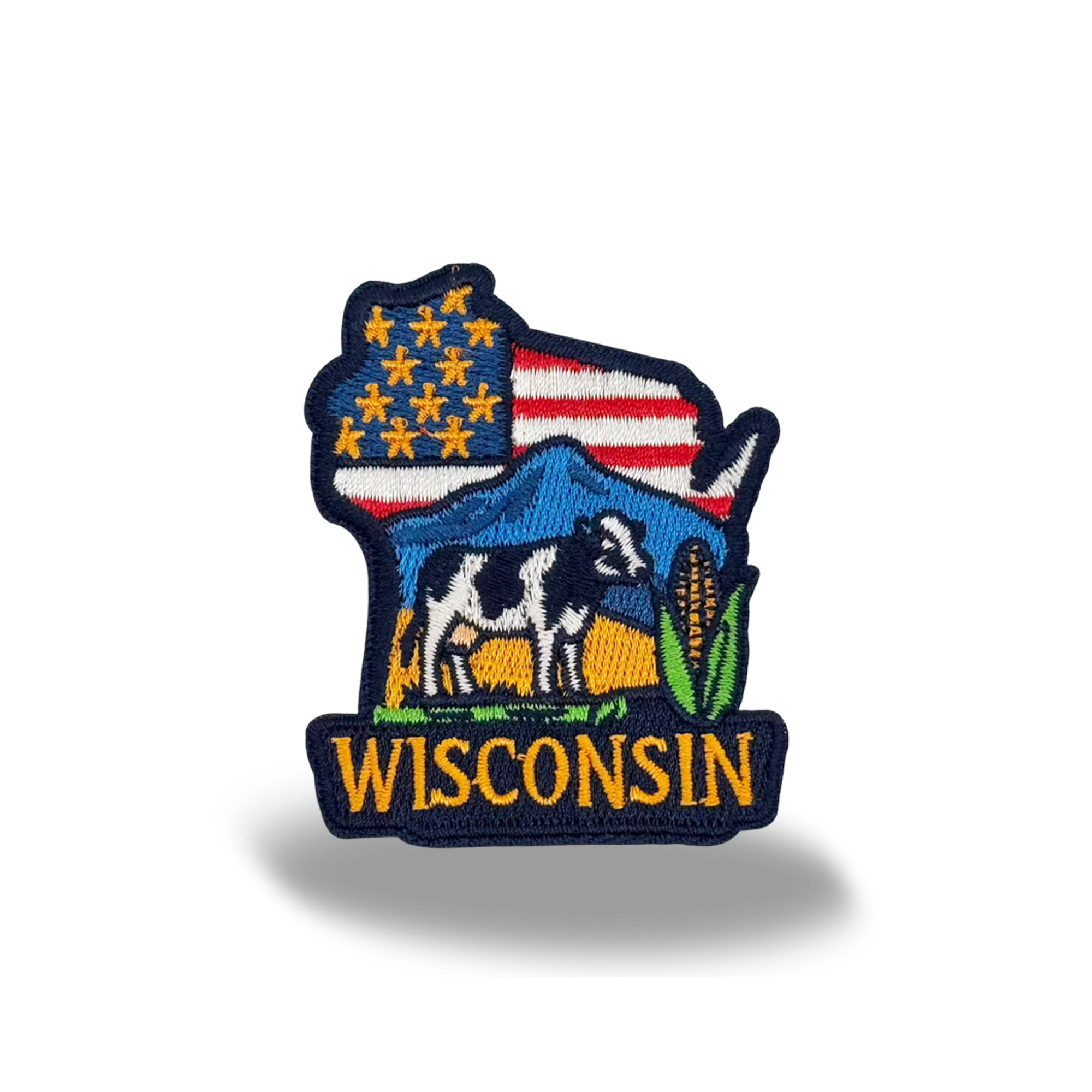 Wisconsin Dairy Cow Embroidered Patch Iron On State Souvenir Badge