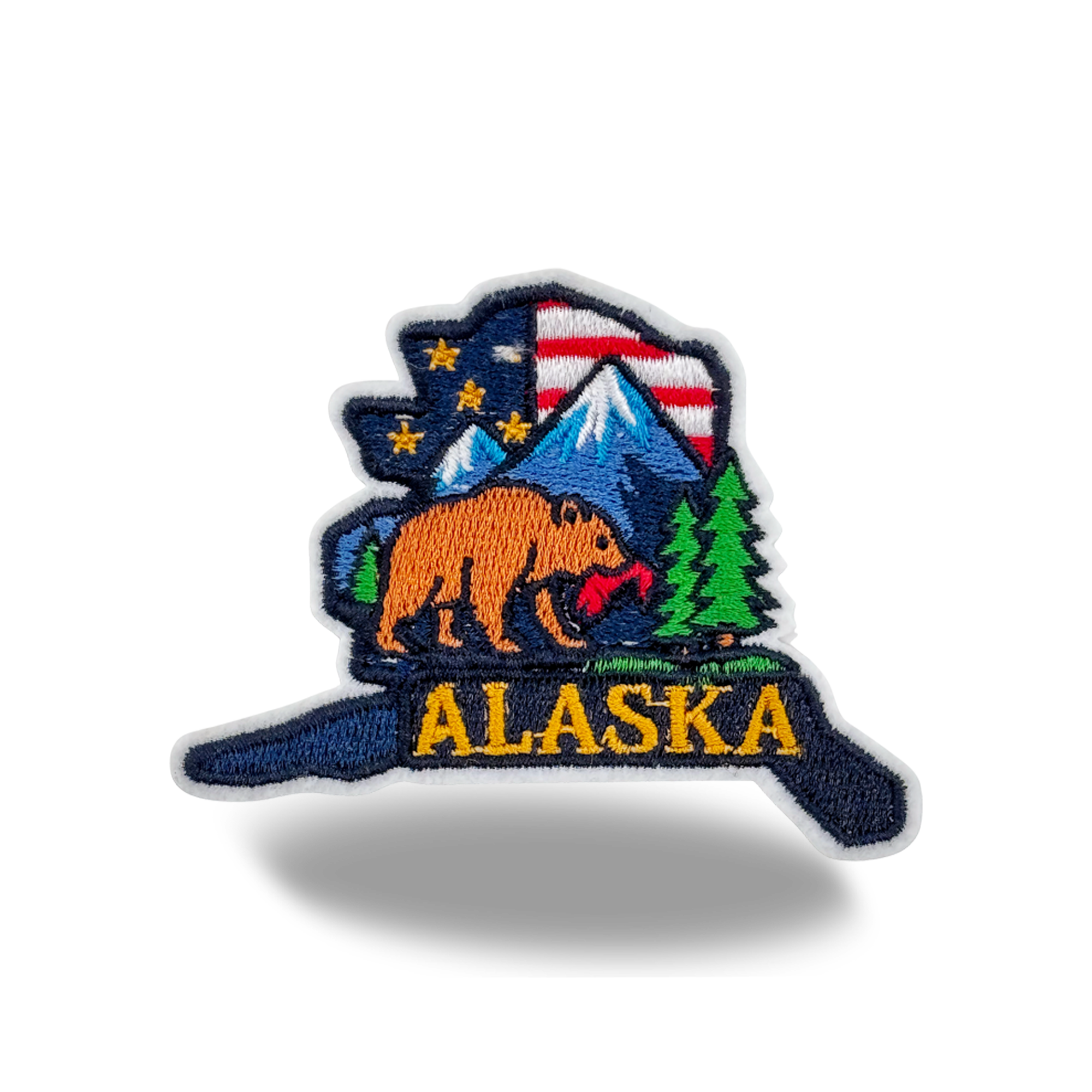 Alaska Bear Mountain Embroidered Patch for Hats Jackets Bags