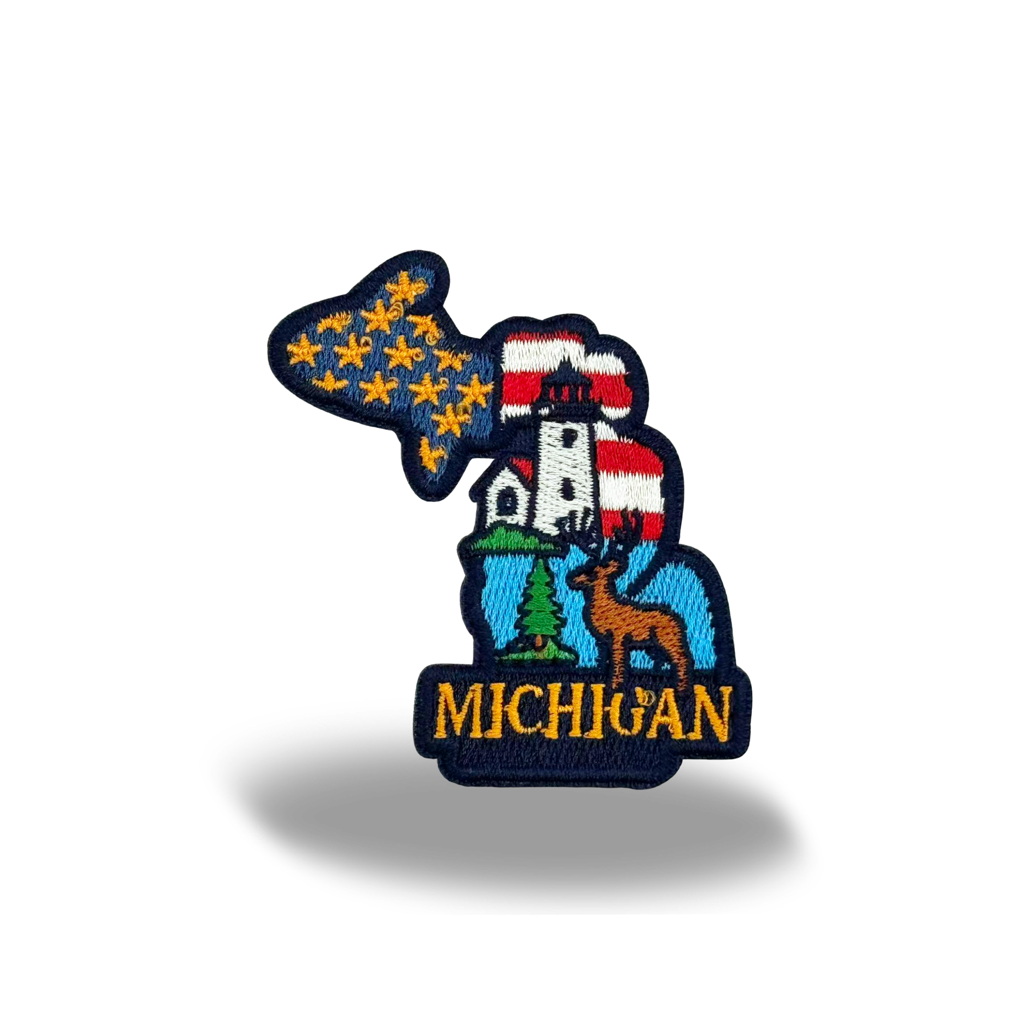 Michigan Washed Cotton Twill Baseball Cap with Vintage Patch for Men Women