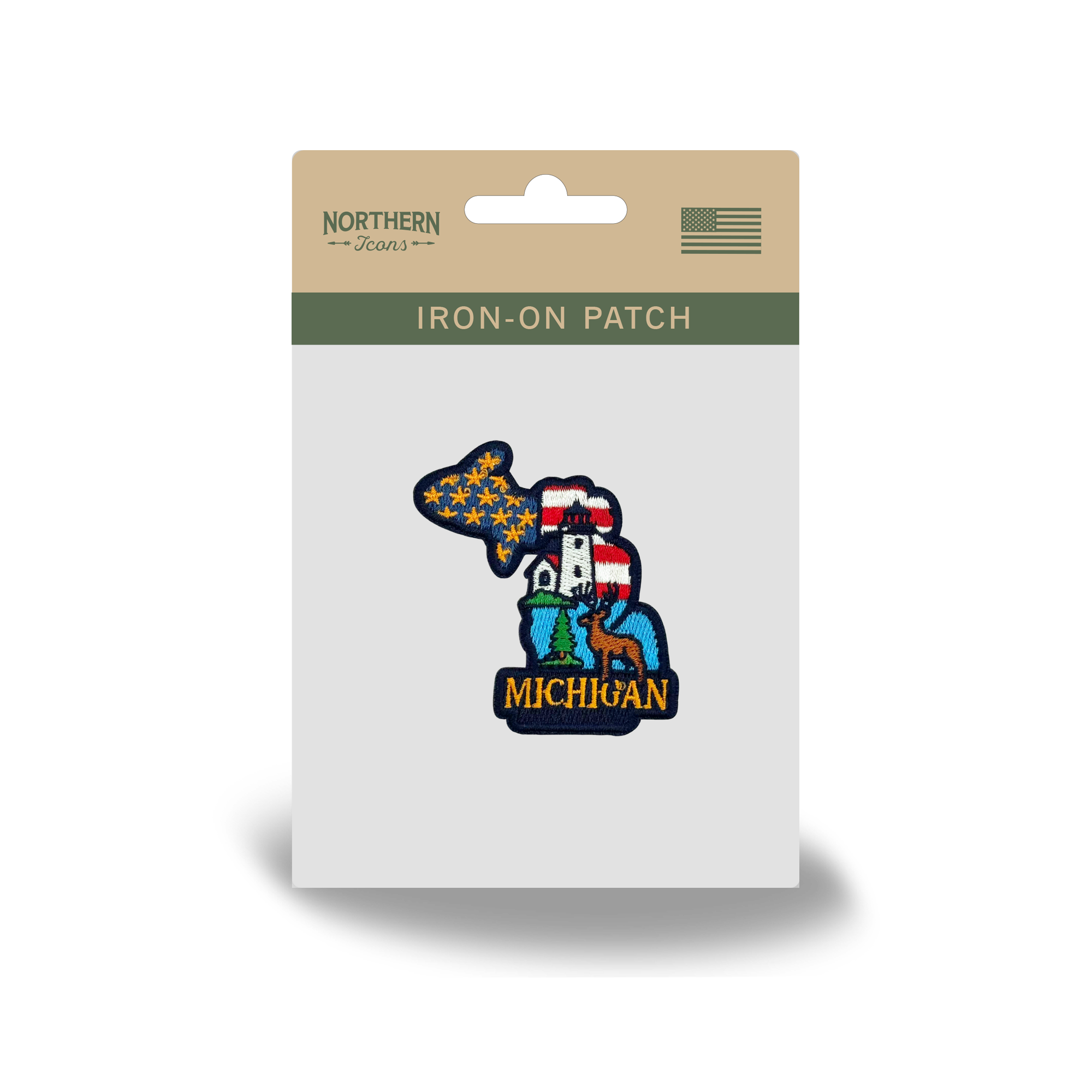 Michigan Washed Cotton Twill Baseball Cap with Vintage Patch for Men Women