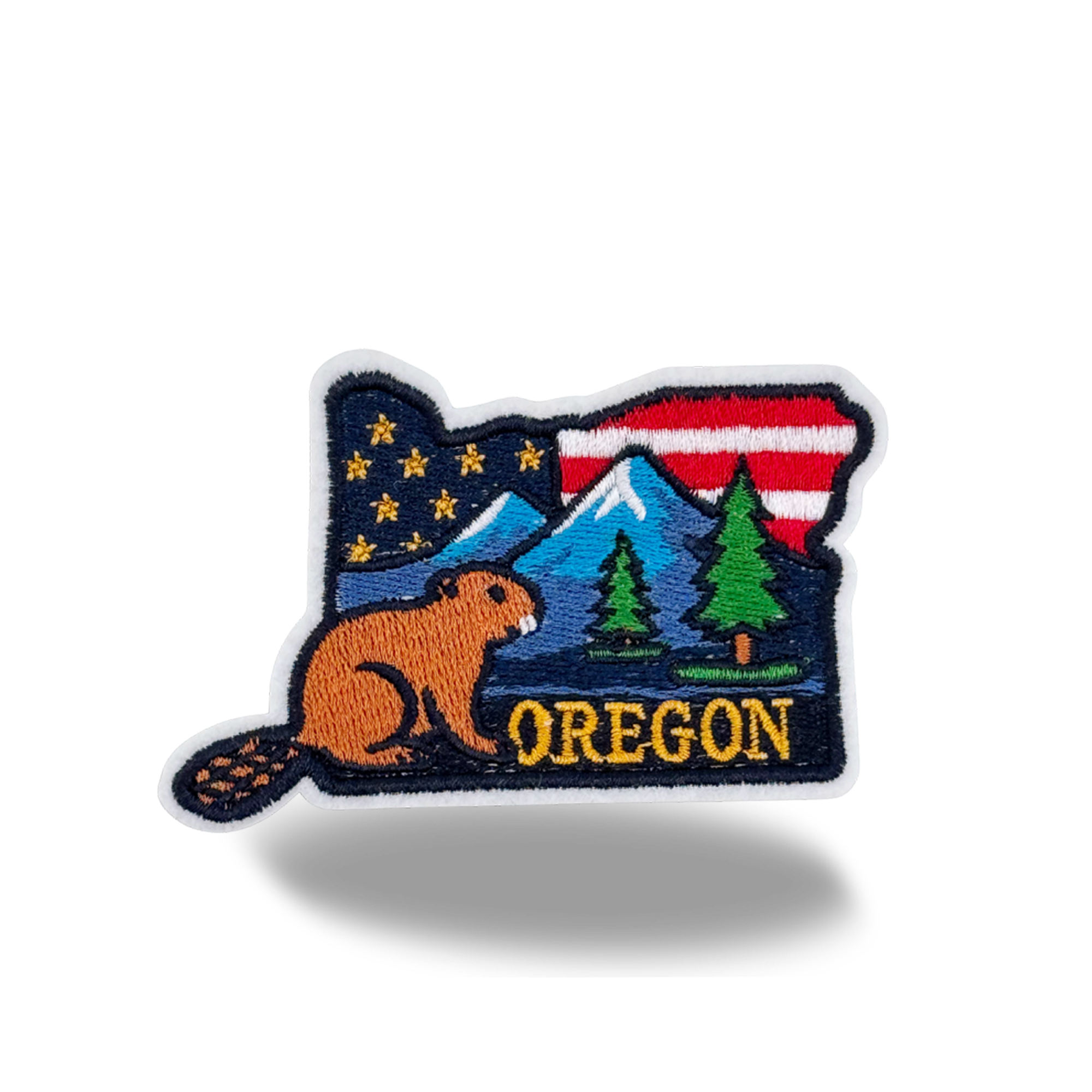 Oregon Beaver Mountain Embroidered Patch for Hats Jackets Bags