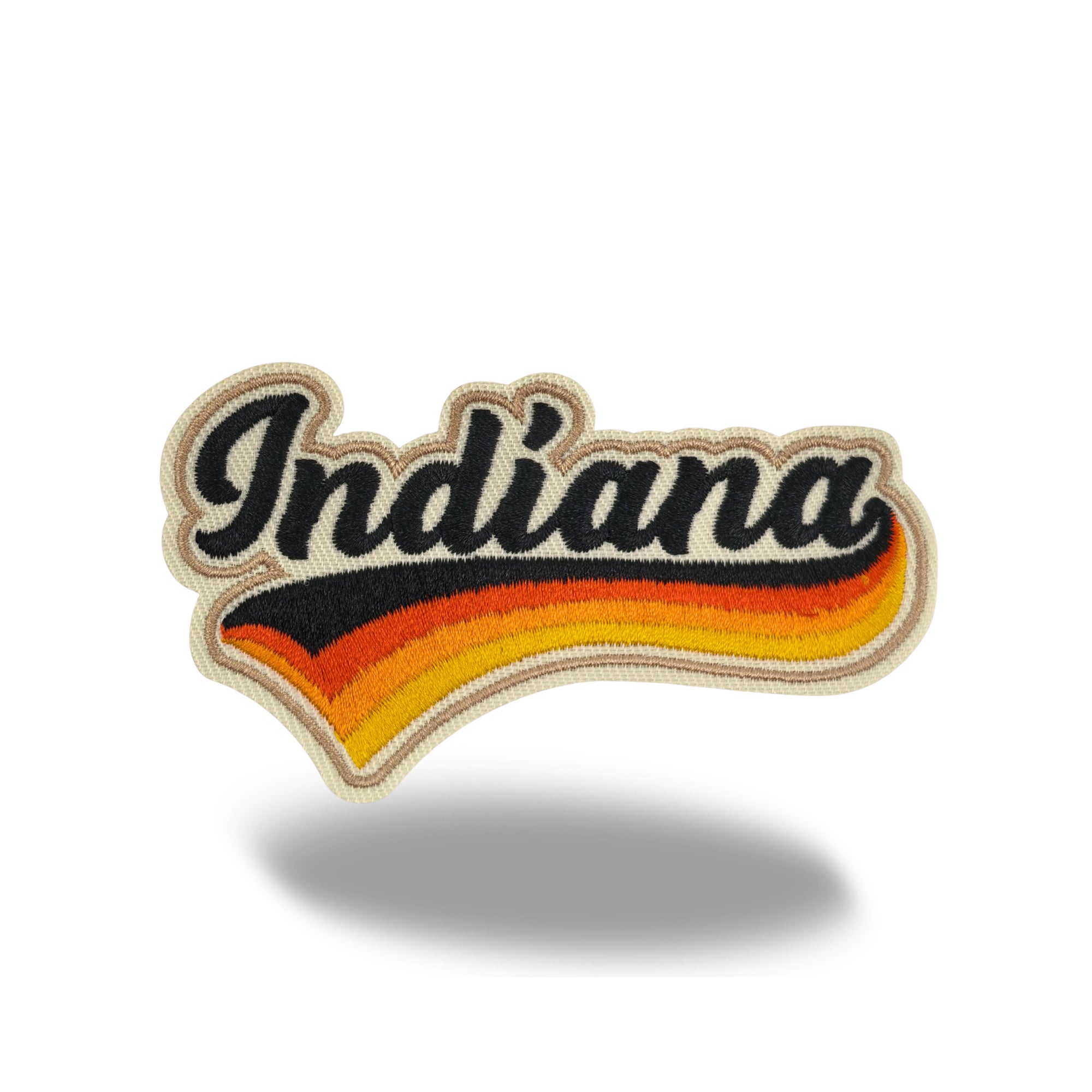 Indiana State Iron-on Embroidered Patch | Vintage USA Travel Souvenir Patch for Hats, Jackets & Backpacks