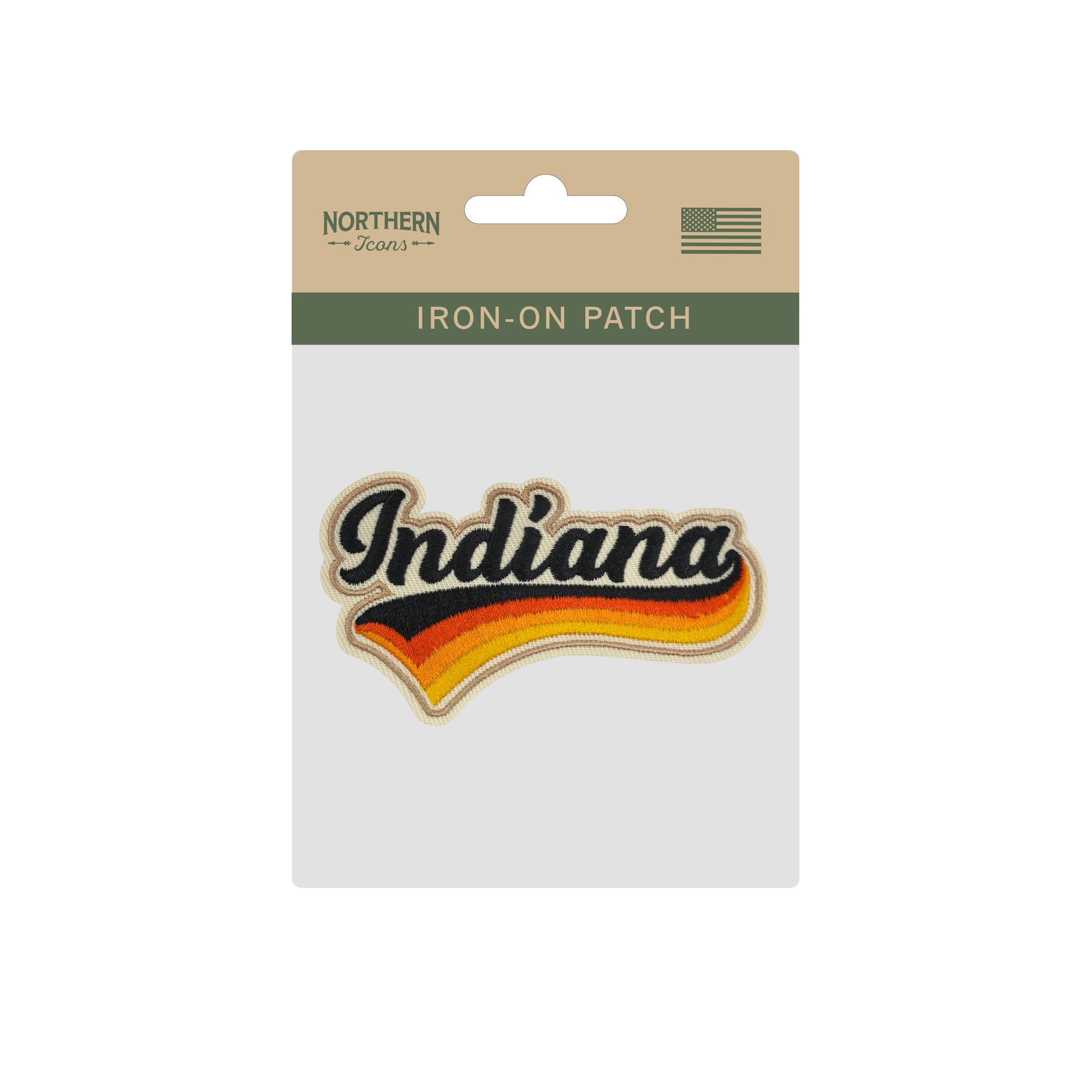 Indiana State Iron-on Embroidered Patch | Vintage USA Travel Souvenir Patch for Hats, Jackets & Backpacks