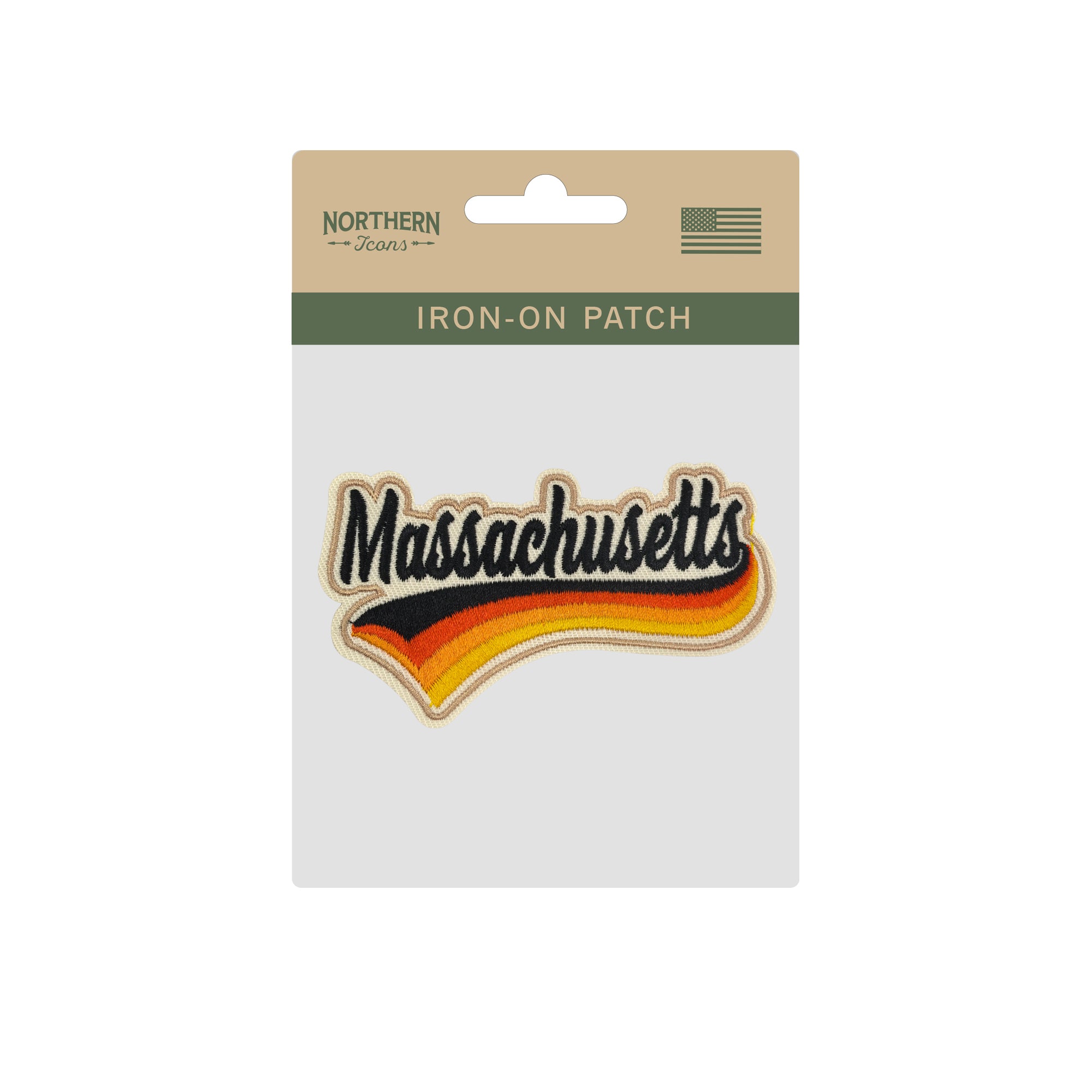 Massachusetts State Vintage Iron-on Embroidered Patch | USA Travel Souvenir Patch for Hats, Jackets & Backpacks