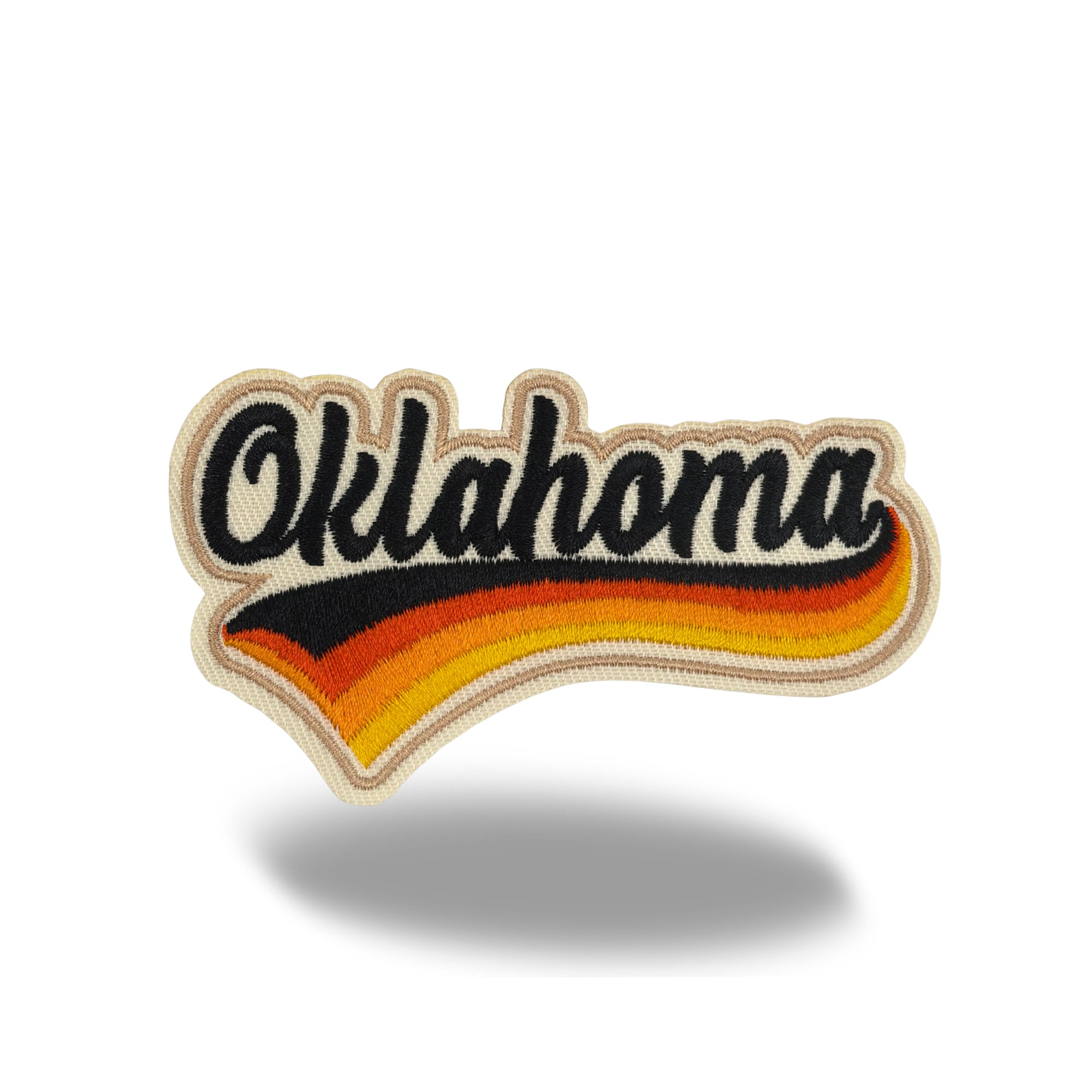 Oklahoma Vintage Iron-on Embroidered Patch | USA State Travel Souvenir Patch for Hats, Jackets & Backpacks