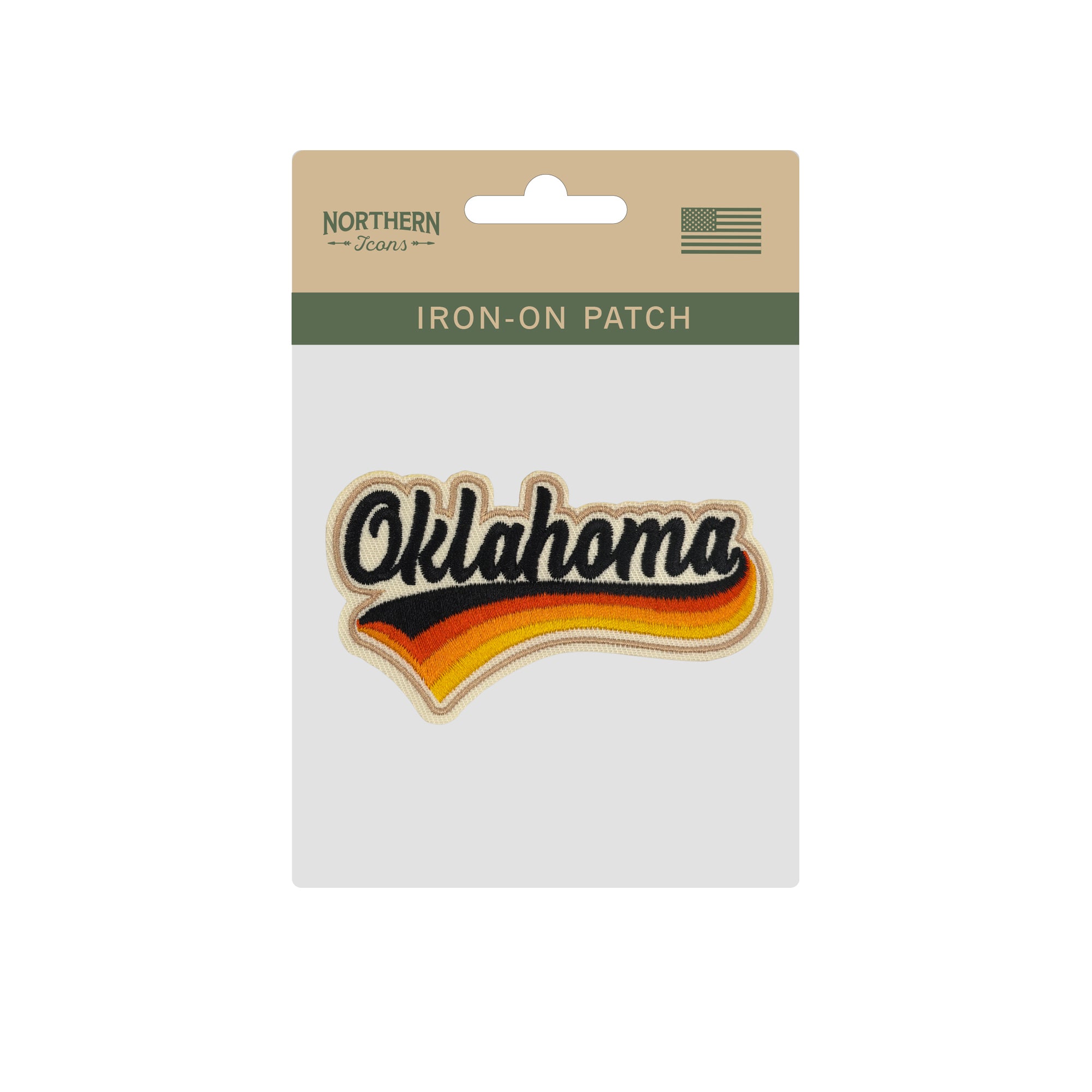 Oklahoma Vintage Iron-on Embroidered Patch | USA State Travel Souvenir Patch for Hats, Jackets & Backpacks