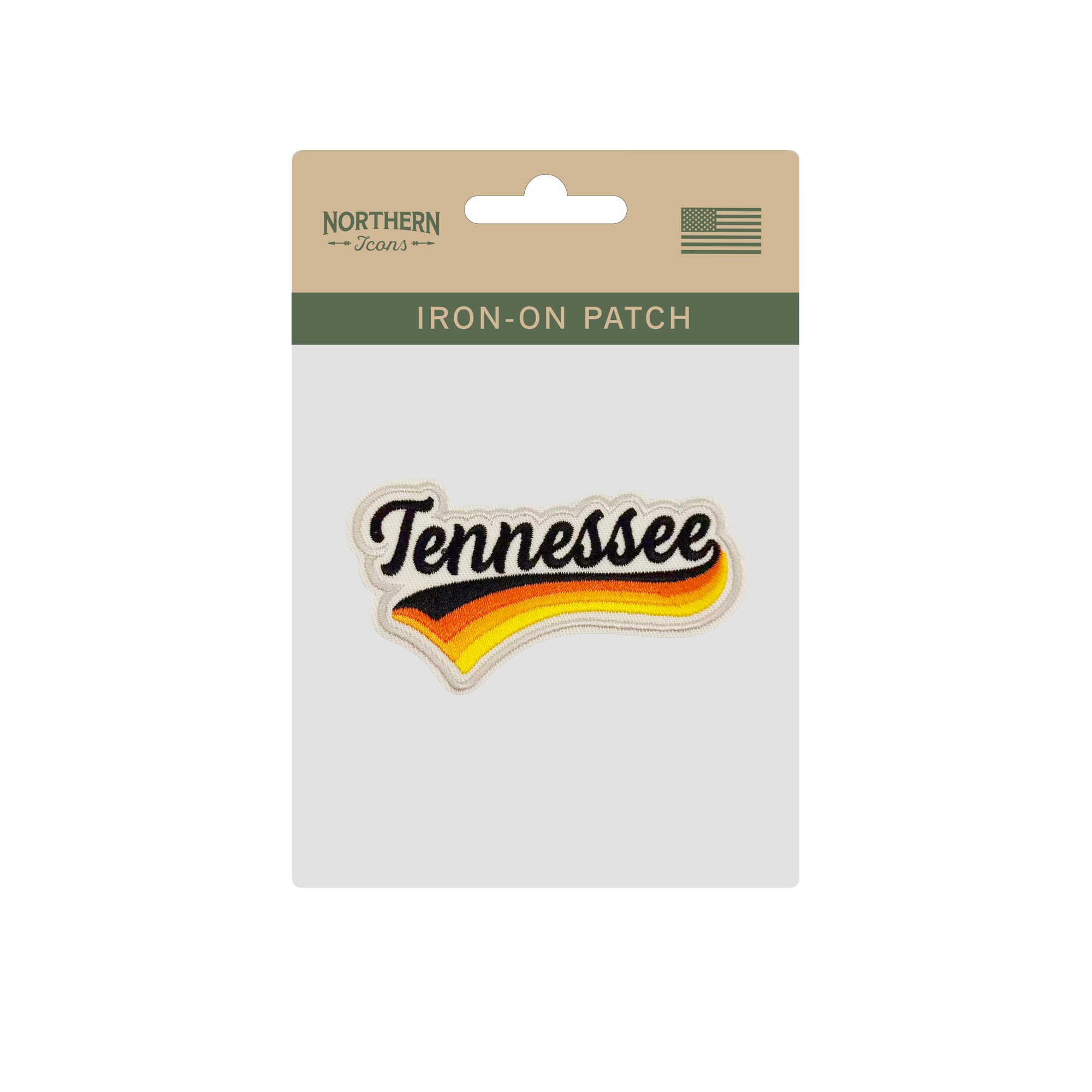 Tennessee Retro Script Embroidered Patch – Vintage Travel Style Iron-On Badge