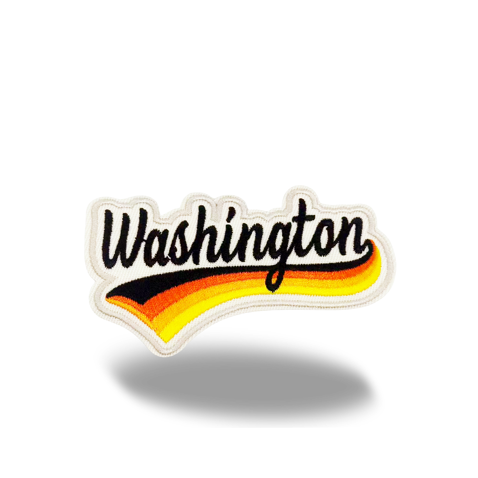 Washington Retro Script Embroidered Patch Vintage Travel Lettering Iron On
