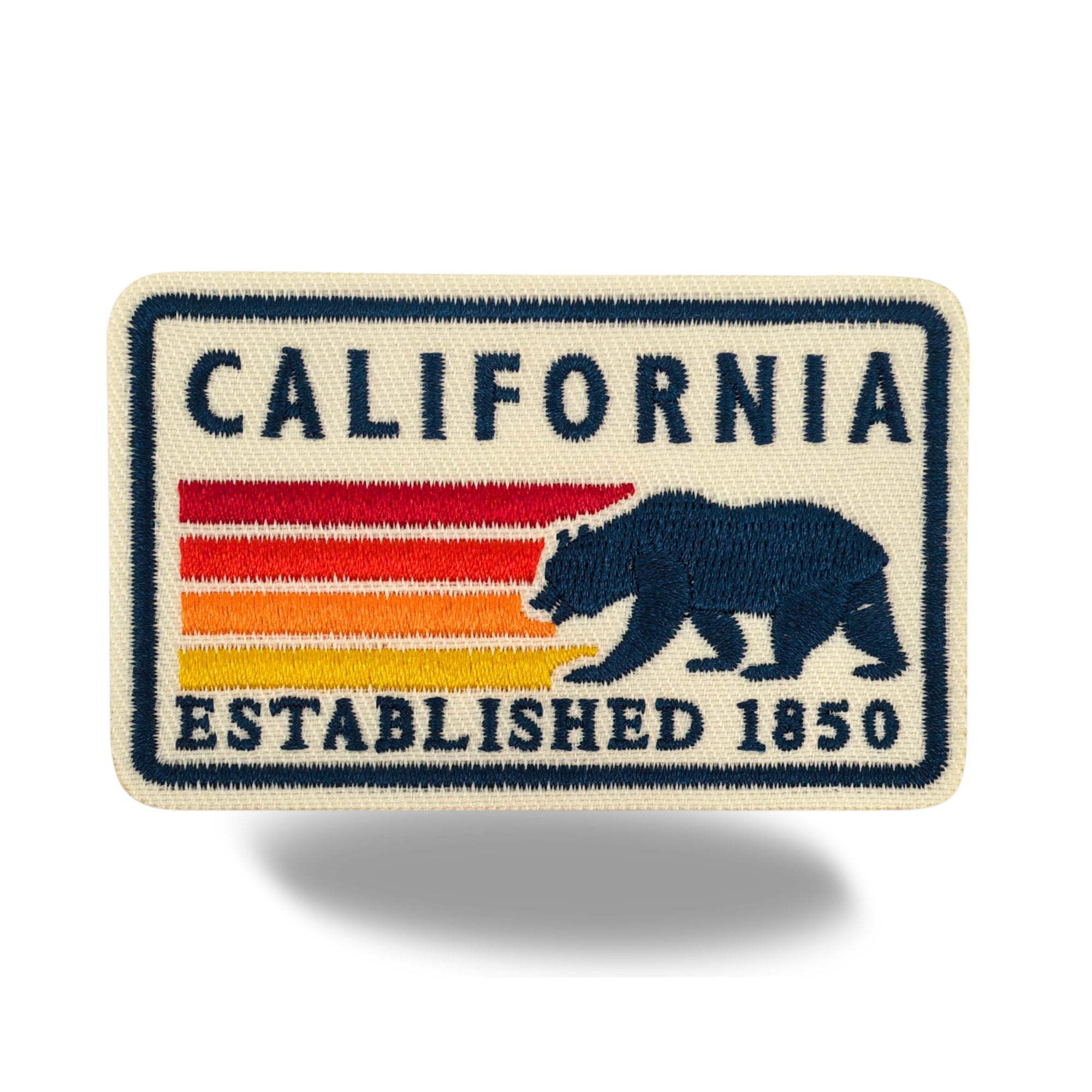 California Bear Embroidered Iron-On Patch ¨C Vintage State Wildlife Souvenir Patch