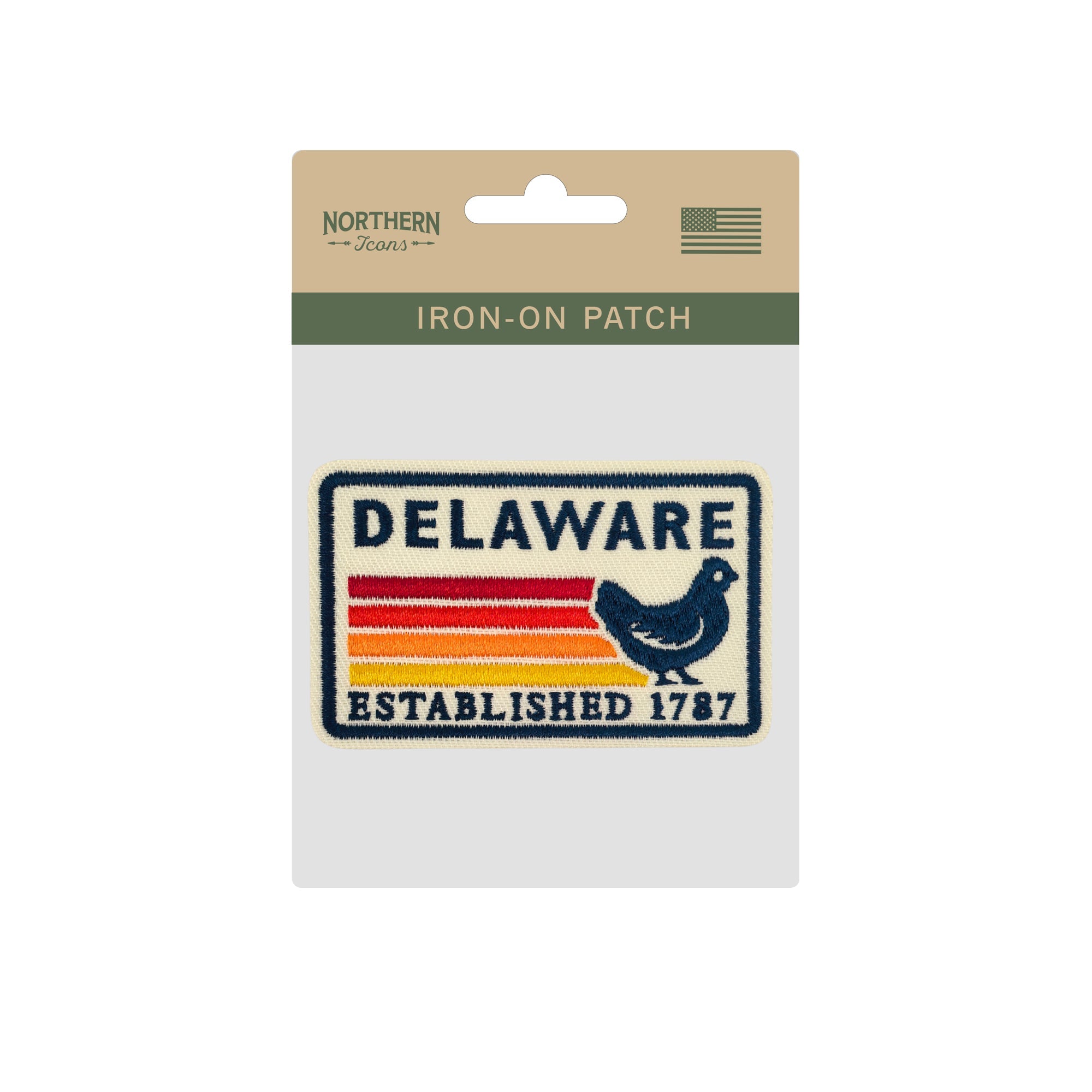 Delaware Blue Hen Embroidered Iron-On Patch ¨C First State Souvenir Patch