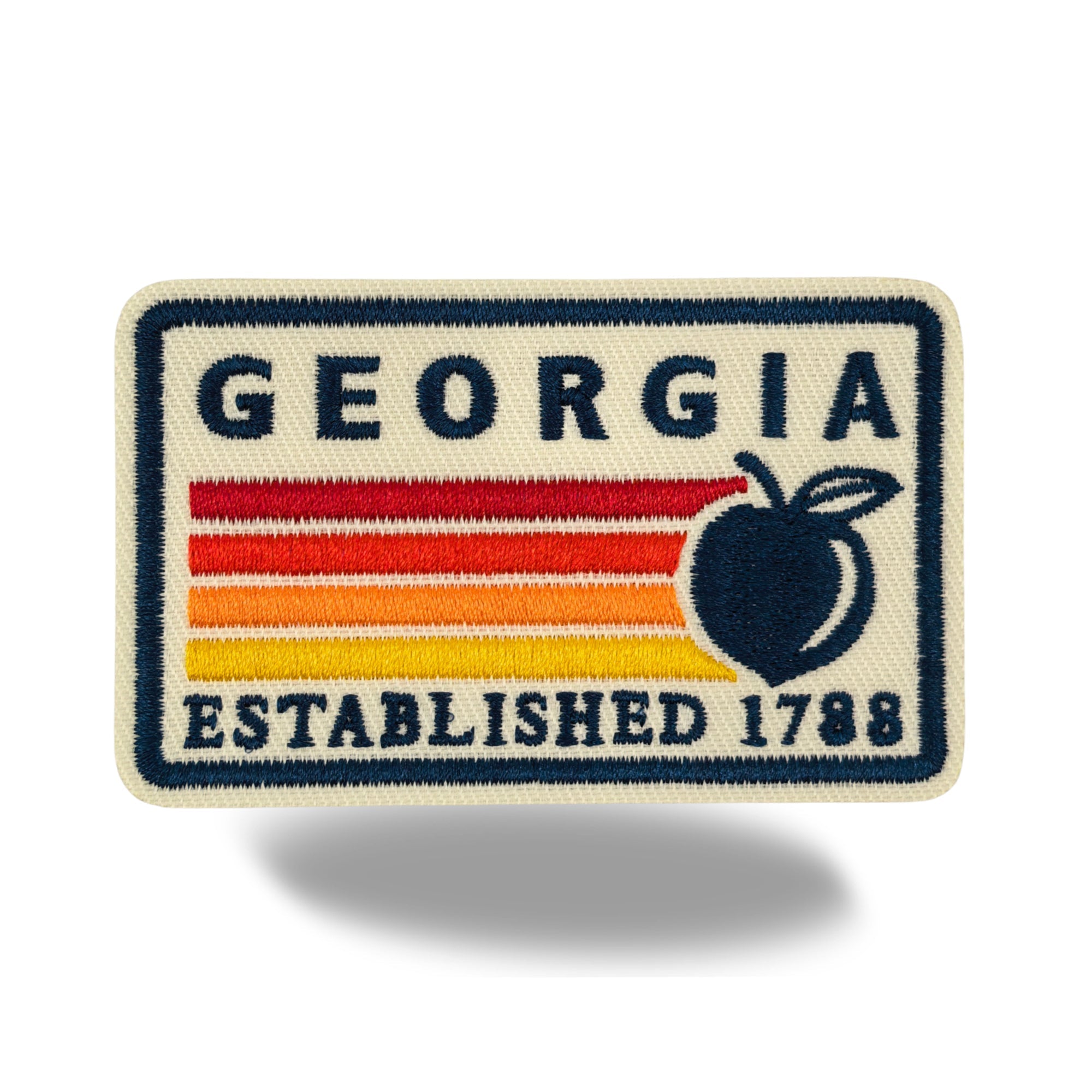 Georgia Peach Embroidered Iron-On Patch ¨C Vintage State Souvenir Patch