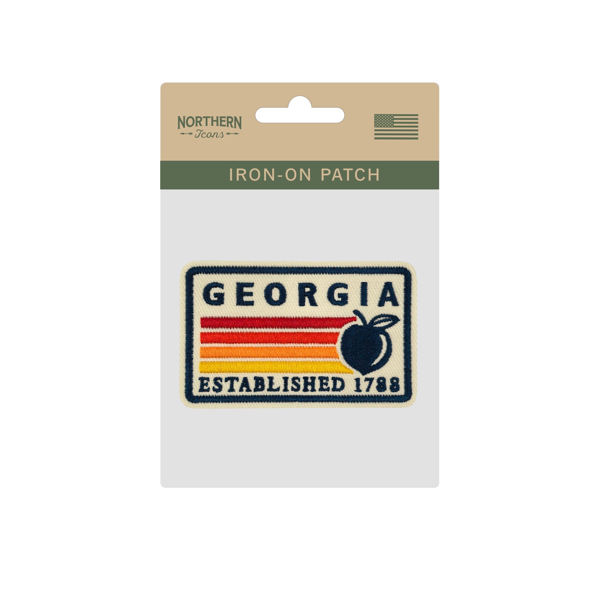 Georgia Peach Embroidered Iron-On Patch ¨C Vintage State Souvenir Patch