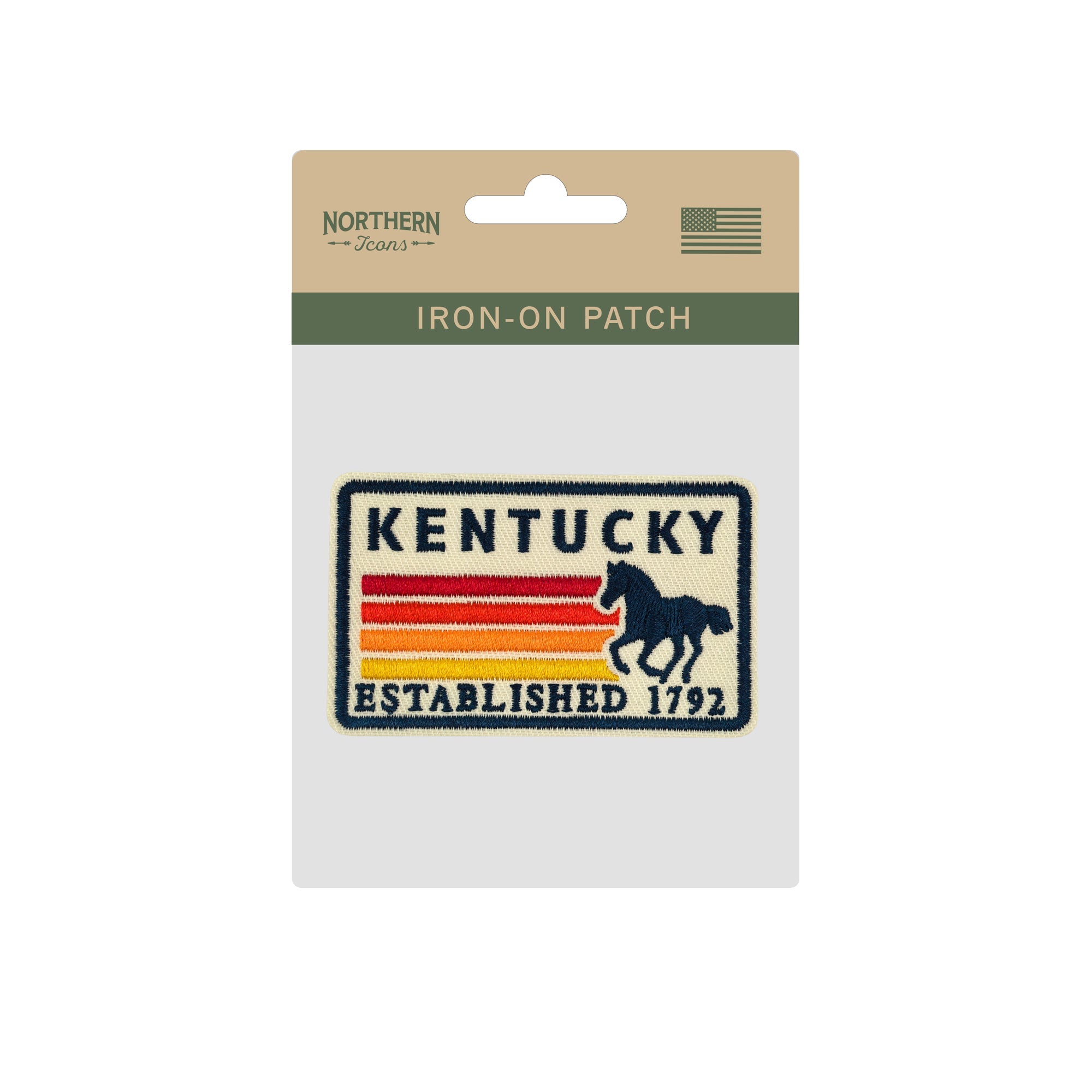 Kentucky Horse Embroidered Iron-On Patch ¨C Vintage State Souvenir Patch