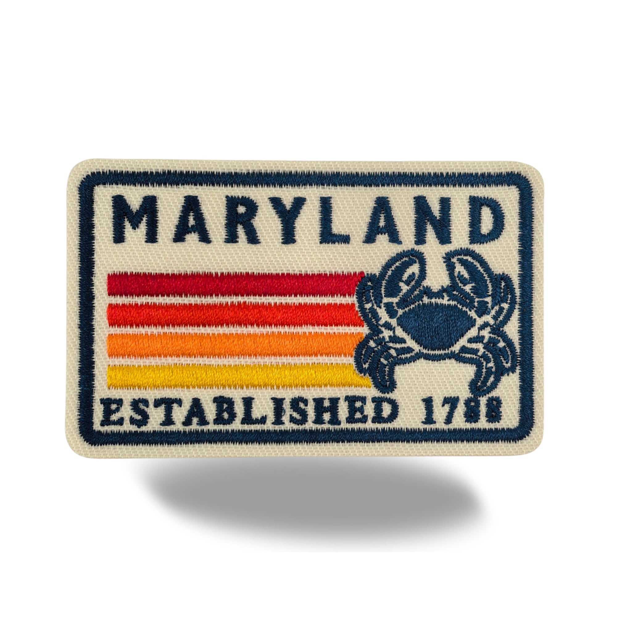 Maryland Blue Crab Embroidered Iron-On Patch ¨C Vintage State Souvenir Patch