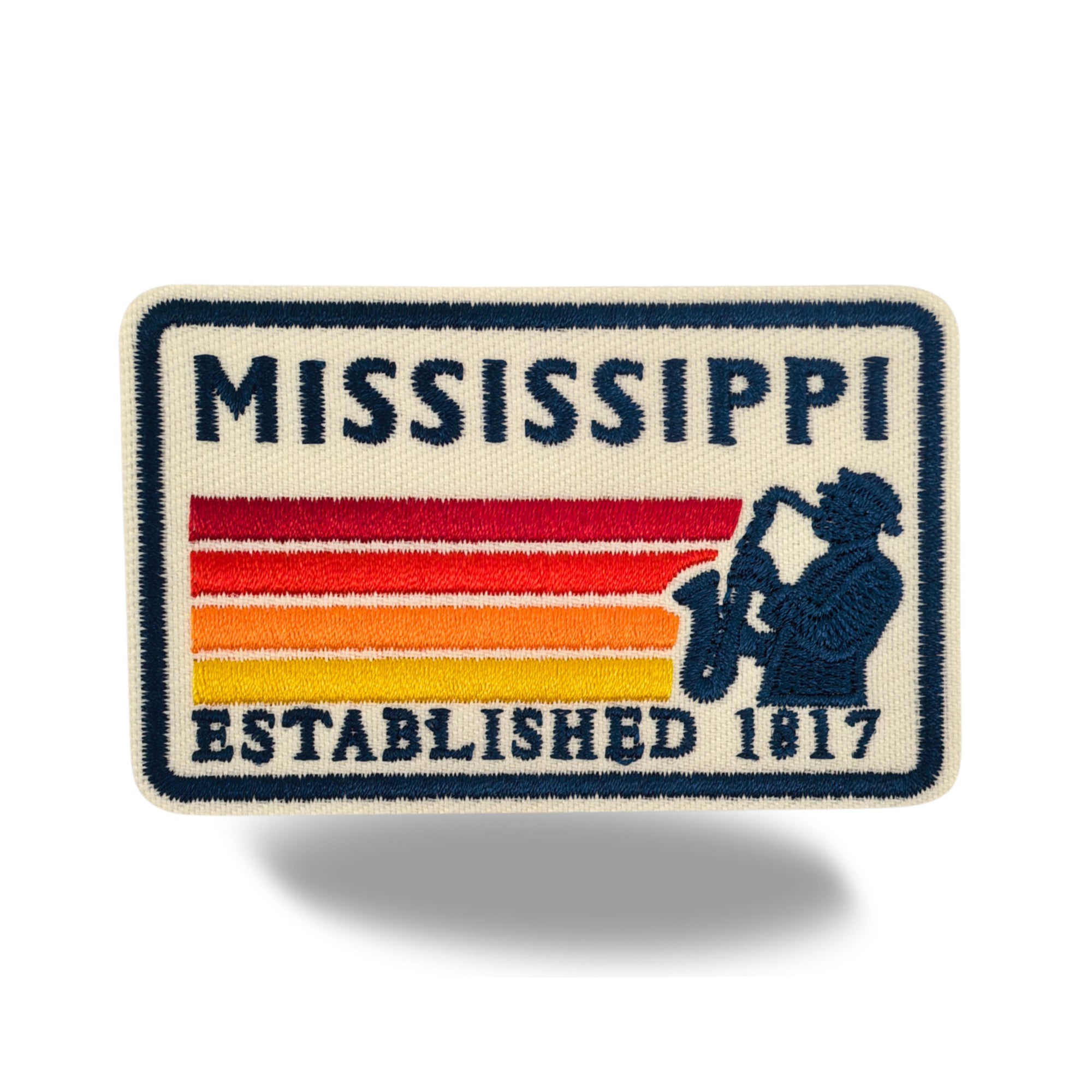 Mississippi Jazz Embroidered Iron-On Patch ¨C Vintage State Souvenir Patch