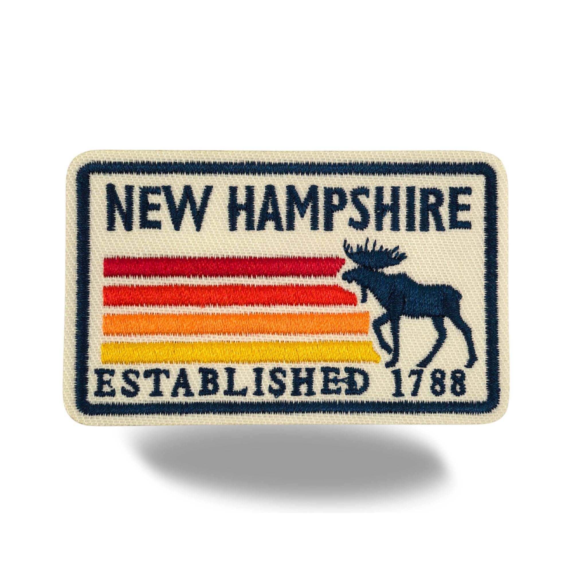 New Hampshire Moose Embroidered Iron-On Patch ¨C Vintage State Souvenir Patch