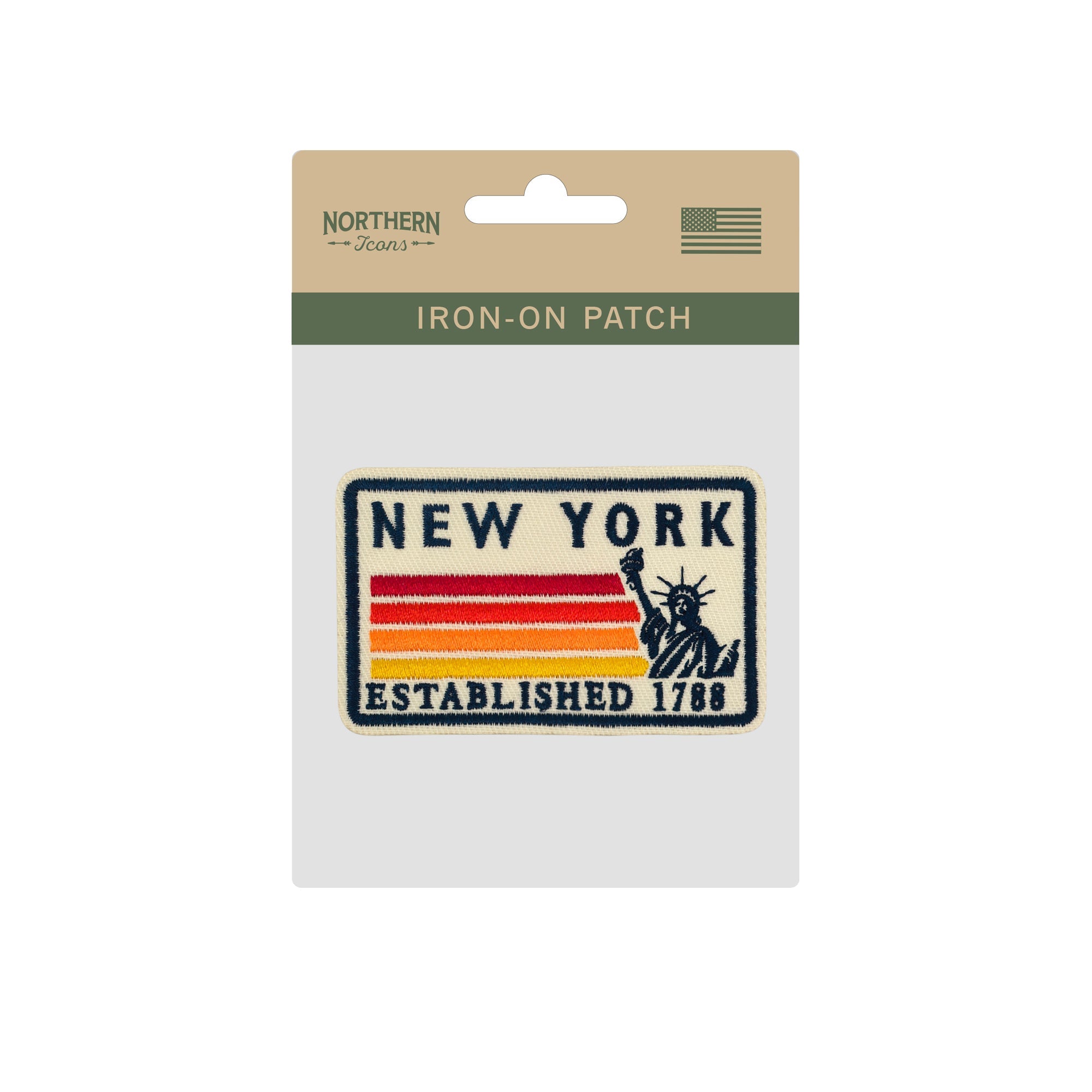 New York Statue of Liberty Embroidered Iron-On Patch ¨C Vintage State Souvenir Patch