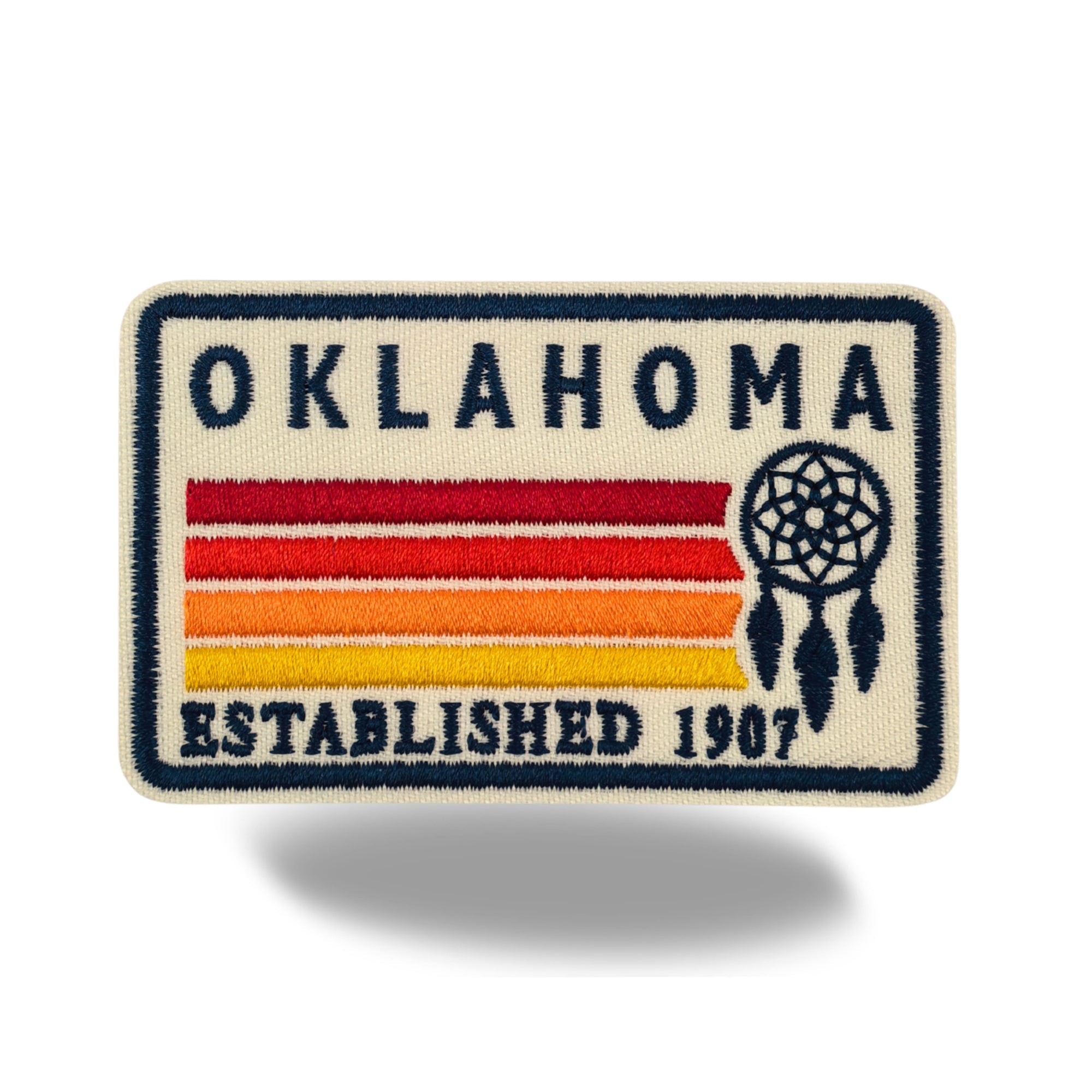 Oklahoma Dreamcatcher Embroidered Iron-On Patch ¨C Vintage State Souvenir Patch