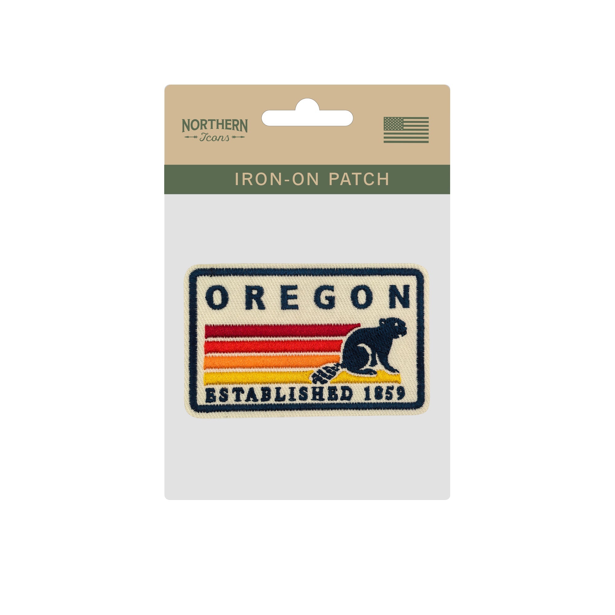 Oregon Beaver Retro Embroidered Iron-On Patch | Vintage Travel Souvenir Applique for Jackets, Backpacks & Hats
