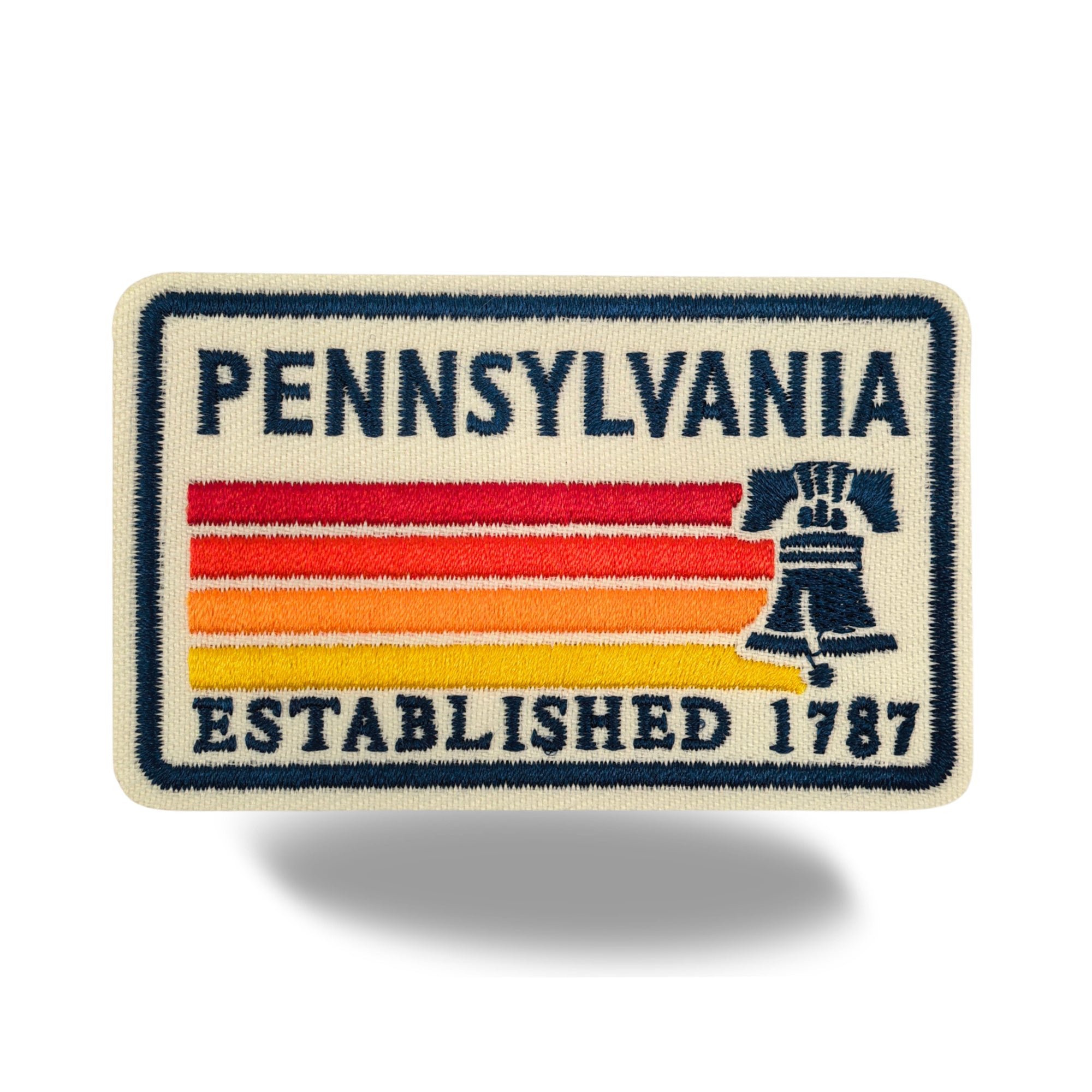 Pennsylvania Liberty Bell Embroidered Iron-On Patch ¨C Vintage State Souvenir Travel Patch