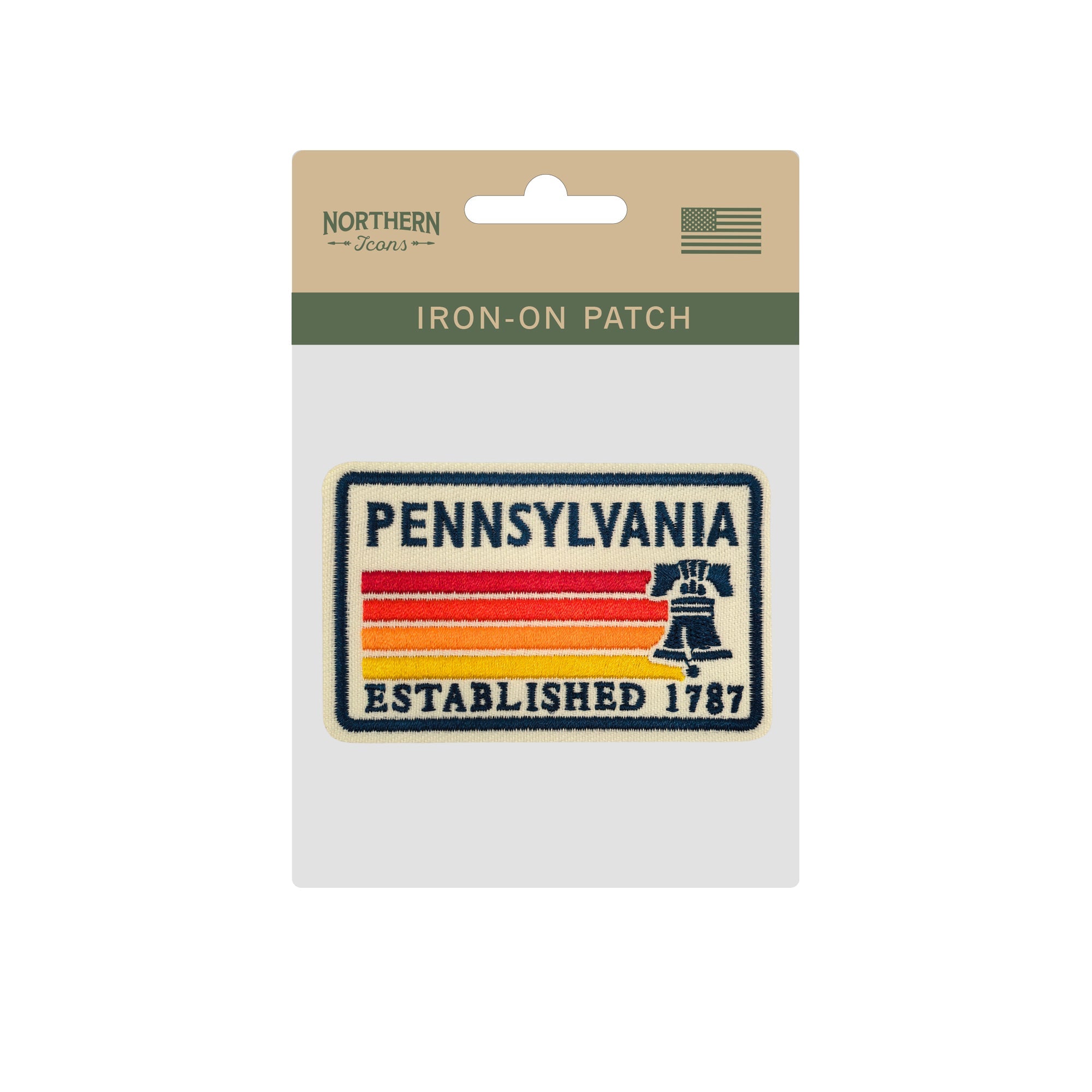 Pennsylvania Liberty Bell Embroidered Iron-On Patch ¨C Vintage State Souvenir Travel Patch