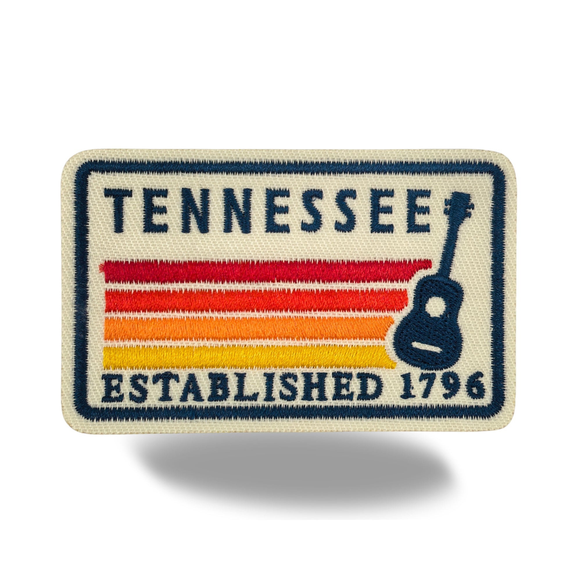 Tennessee Guitar Embroidered Iron-On Patch ¨C Vintage State Souvenir Travel Patch