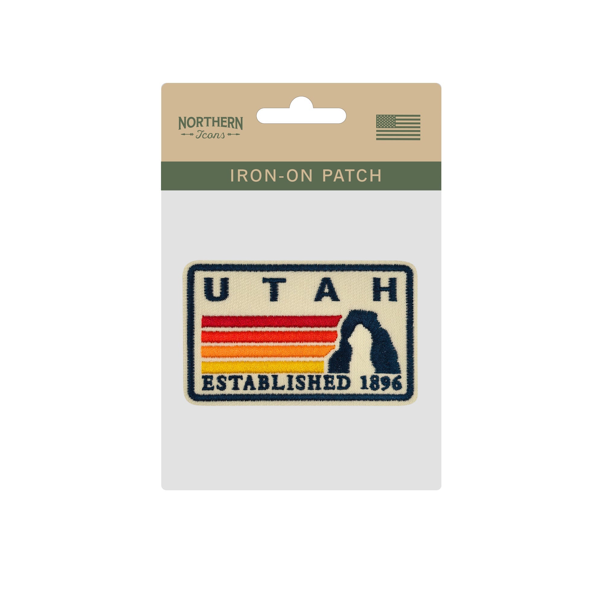 Utah Delicate Arch Embroidered Iron-On Patch ¨C Vintage State Souvenir Travel Patch