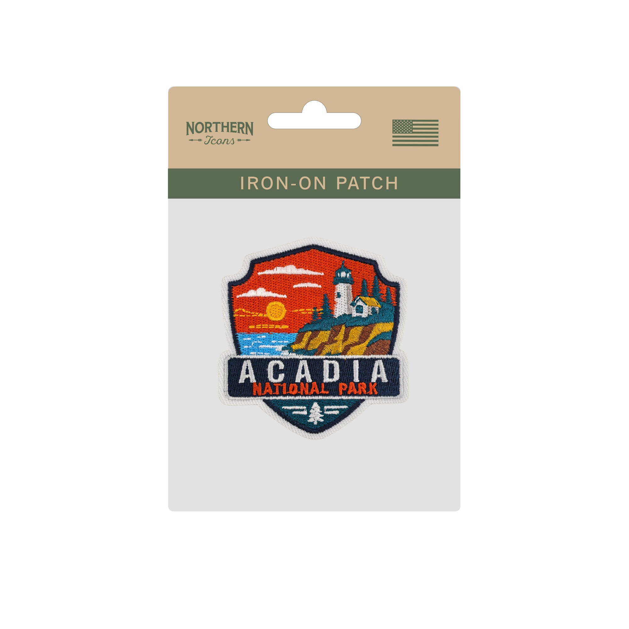 Acadia National Park Iron-on Embroidered Patch | Maine Travel Souvenir Patch for Hats, Jackets & Backpacks