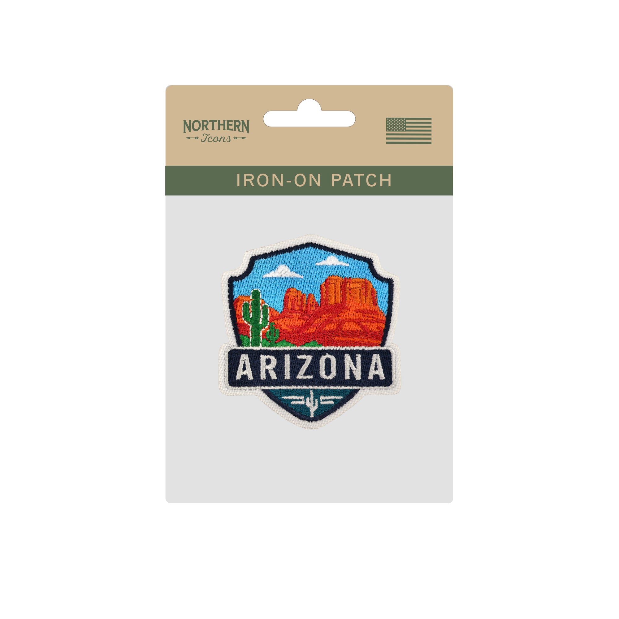 Arizona Desert Iron-on Embroidered Patch | Southwest Travel Souvenir Patch for Hats, Jackets & Backpacks