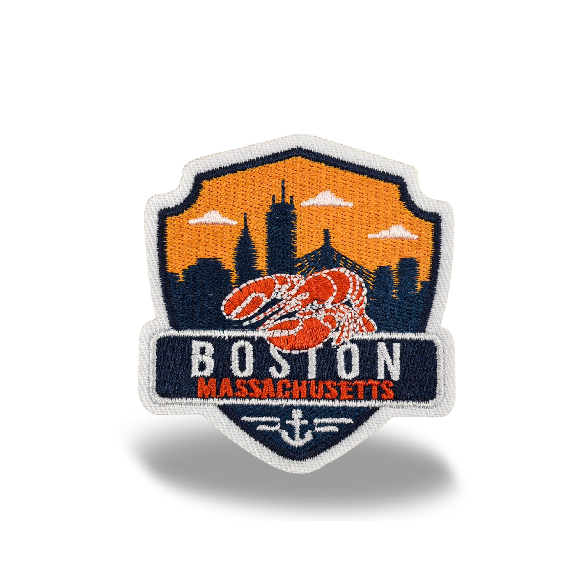 Boston Massachusetts Iron-on Embroidered Patch | New England Travel Souvenir Patch for Hats, Jackets & Backpacks