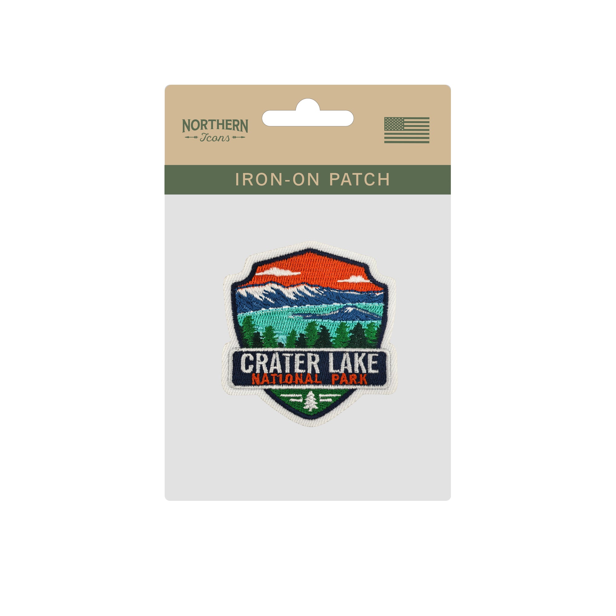 Crater Lake National Park Iron-on Embroidered Patch | Oregon Travel Souvenir Patch for Hats, Jackets & Backpacks
