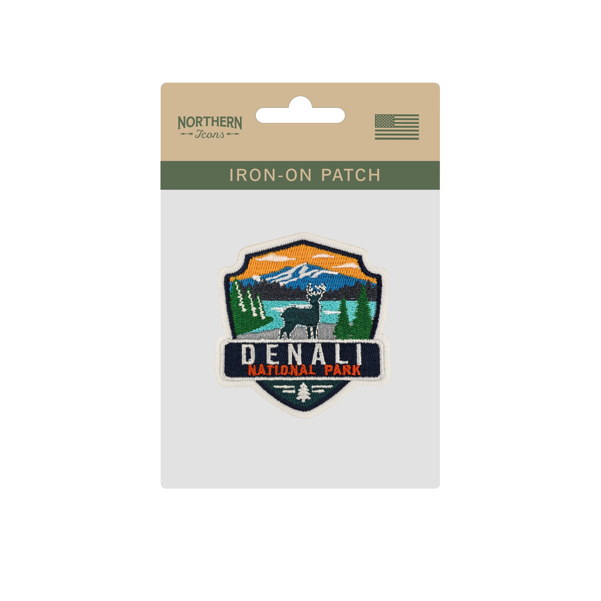 Denali National Park Iron-on Embroidered Patch | Alaska Travel Souvenir Patch for Hats, Jackets & Backpacks