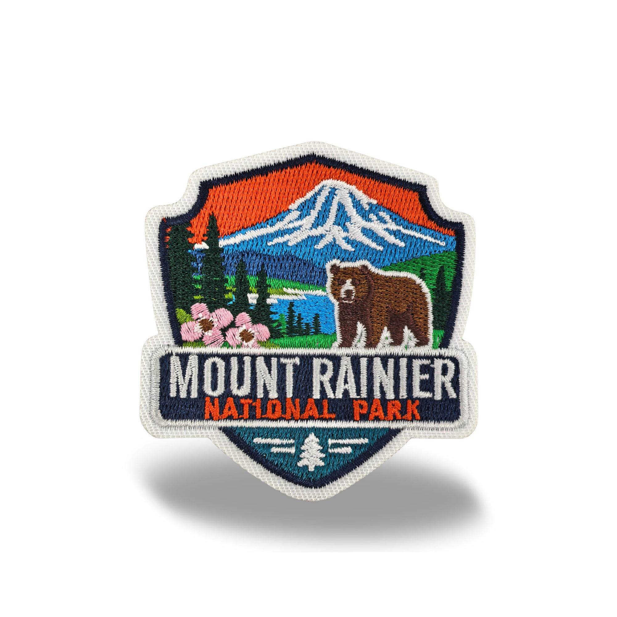 Mount Rainier National Park Iron-on Embroidered Patch | Washington Travel Souvenir Patch for Hats, Jackets & Backpacks