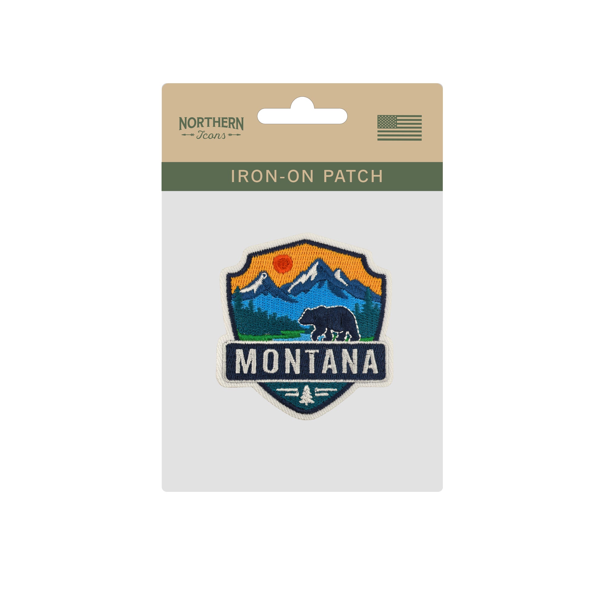 Montana State Embroidered Iron-on Patch | Outdoor Adventure Souvenir Patch for Hats, Jackets & Backpacks