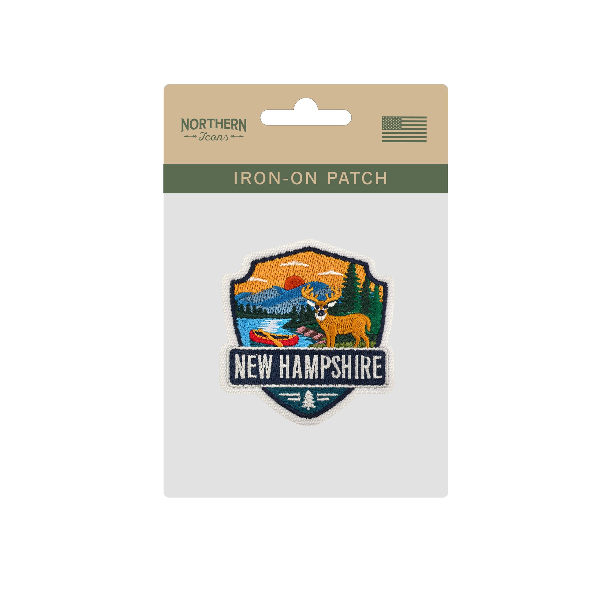 New Hampshire State Embroidered Iron-on Patch | Outdoor Adventure Souvenir Patch for Hats, Jackets & Backpacks