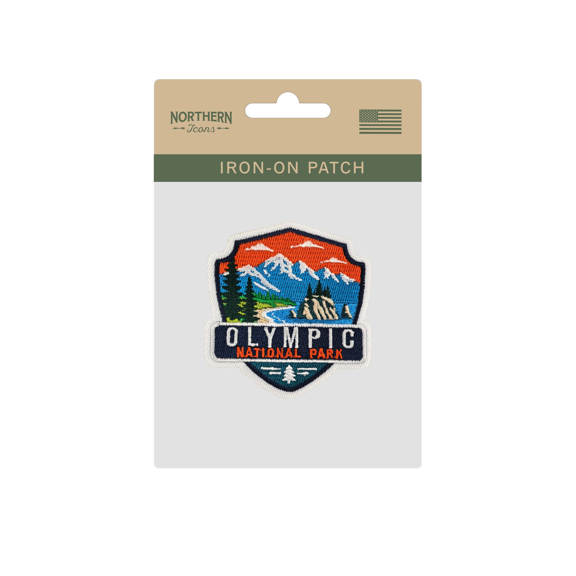 Olympic National Park Embroidered Iron-on Patch | Washington State Outdoor Adventure Souvenir Patch for Hats, Jackets & Backpacks