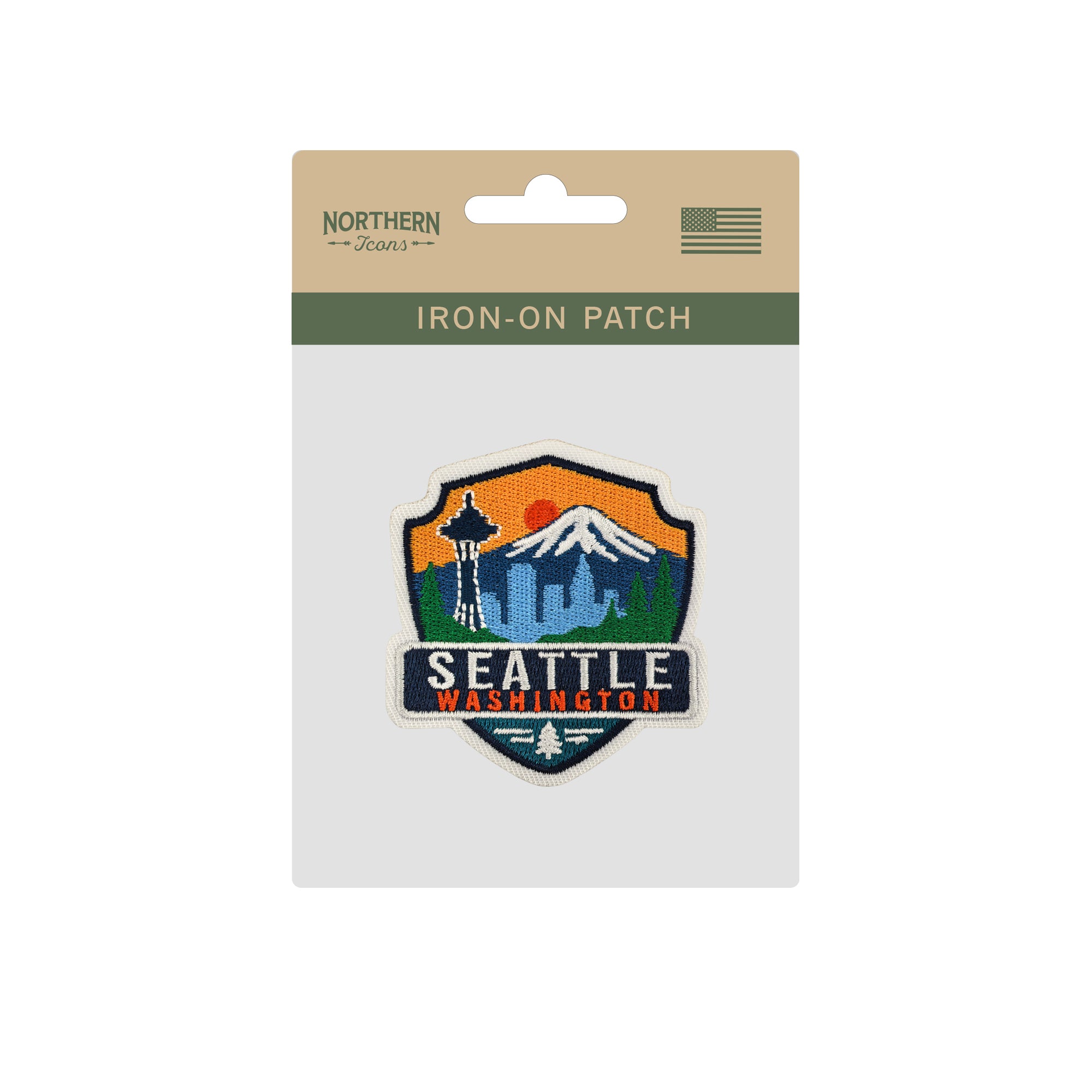 Seattle Washington Embroidered Iron-on Patch | Pacific Northwest Travel Souvenir Patch for Hats, Jackets & Backpacks